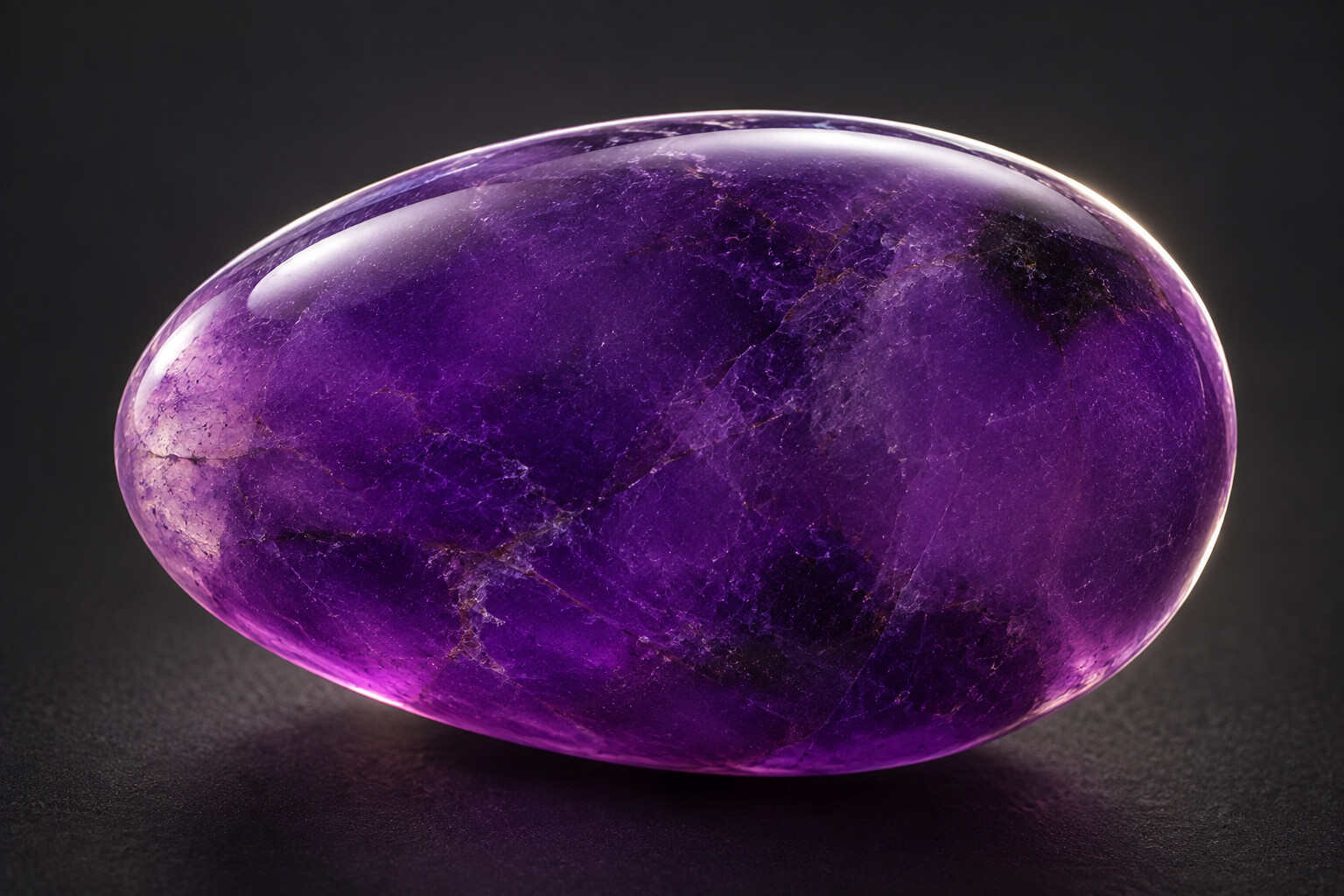 Close-up of translucent high-quality Sugilite often described as Gel Sugilite
