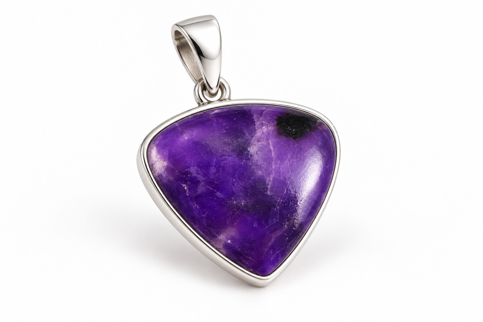 Finished Sugilite jewelry piece in a premium studio presentation