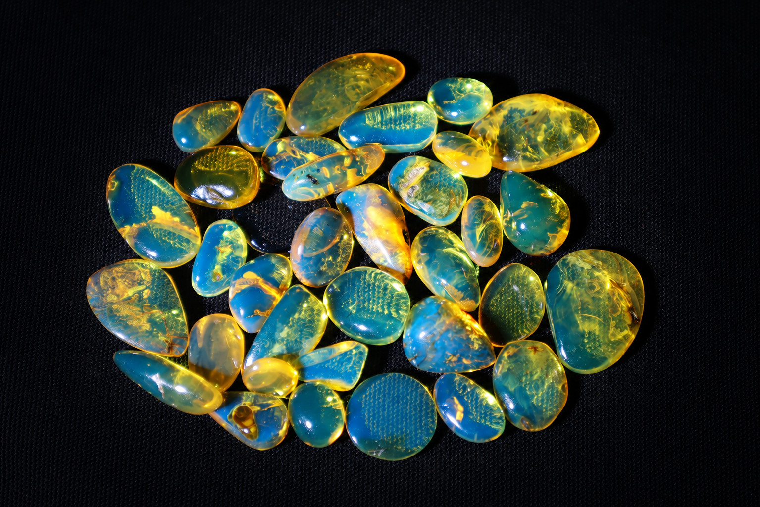 Wholesale Lot – Natural Dominican Blue Amber Cabochons