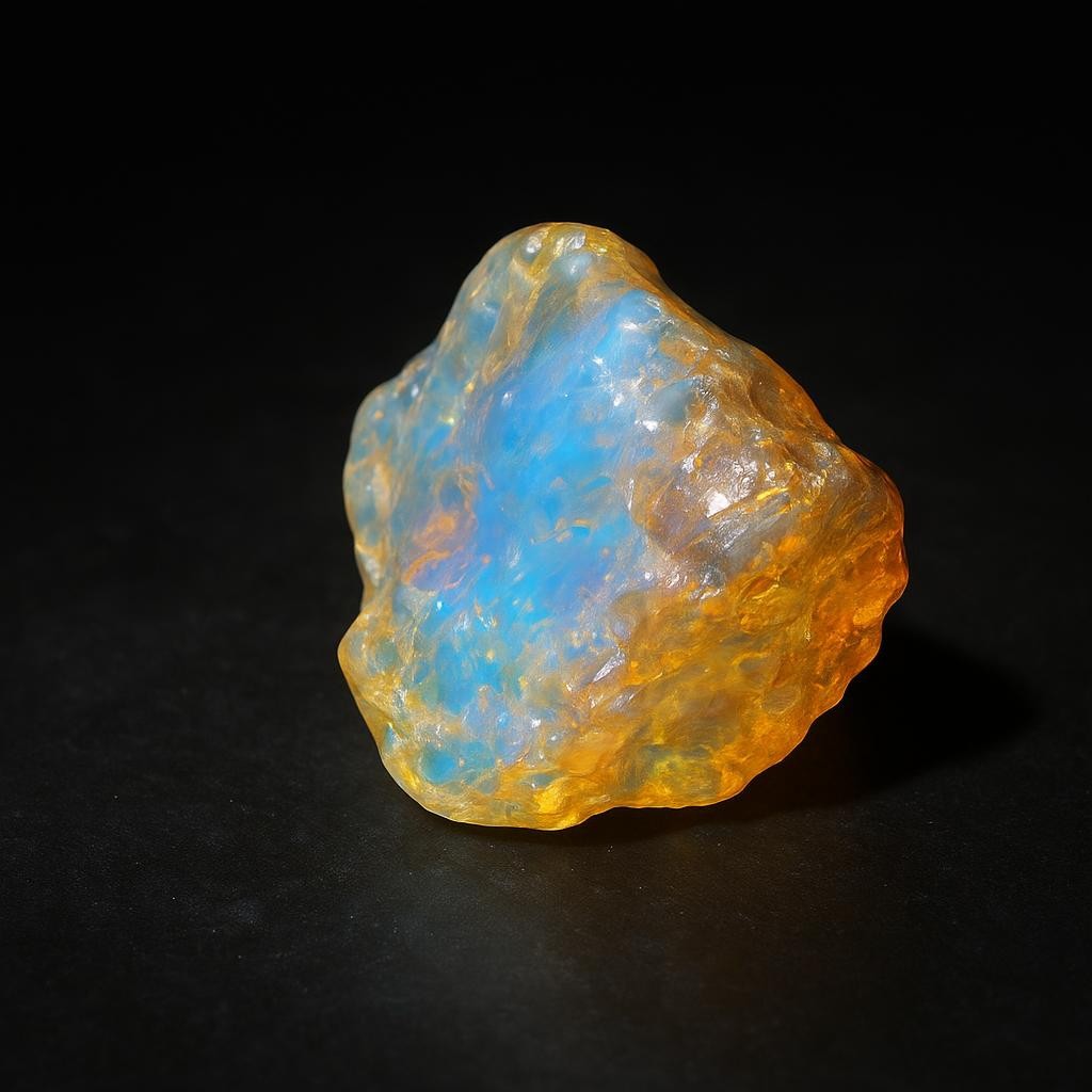 Authentic Sky Blue Dominican Amber Rough Specimen Chunk 37mm 8.8g
