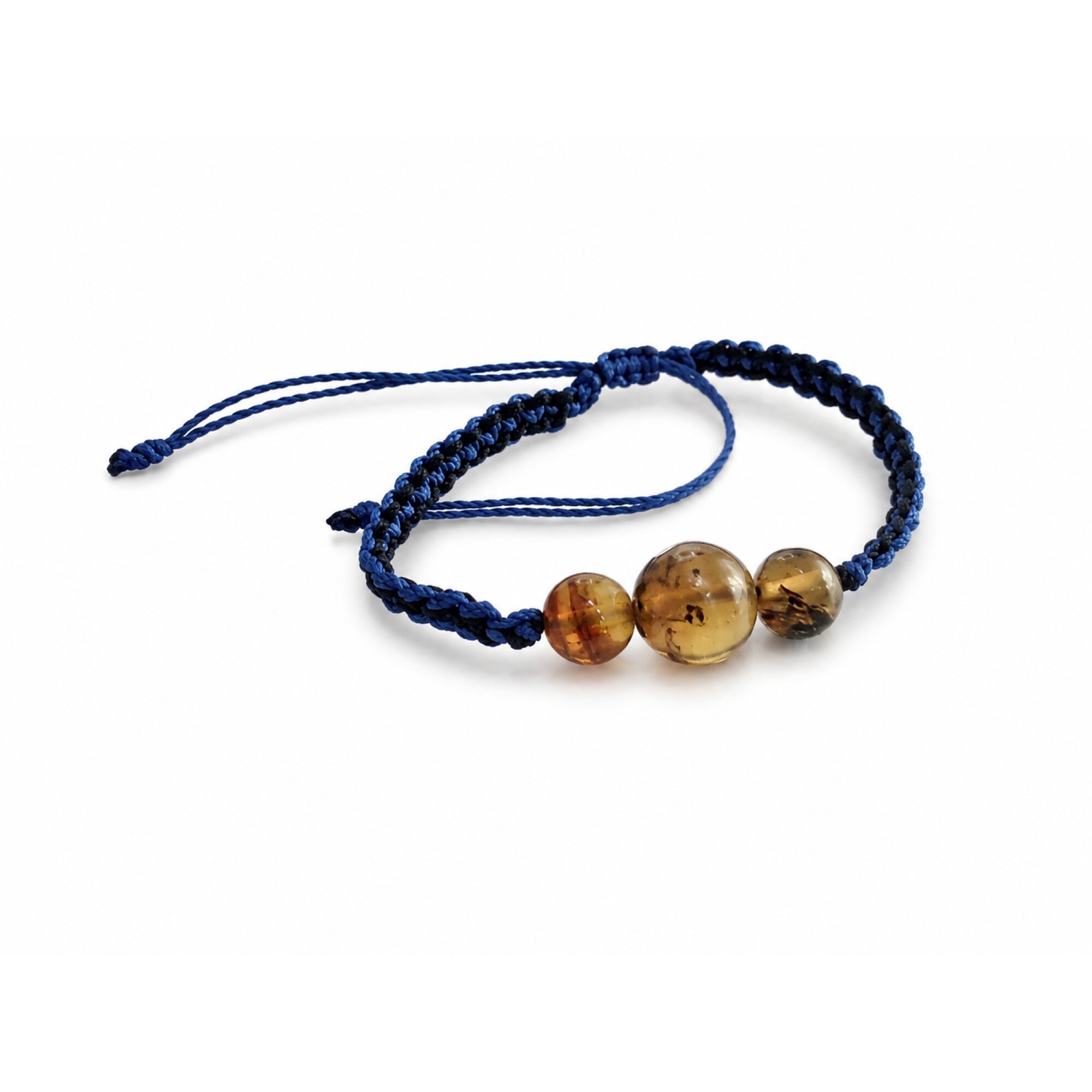 Artisan Clear Deep Blue Dominican Amber Bracelet 28mm – photo 3