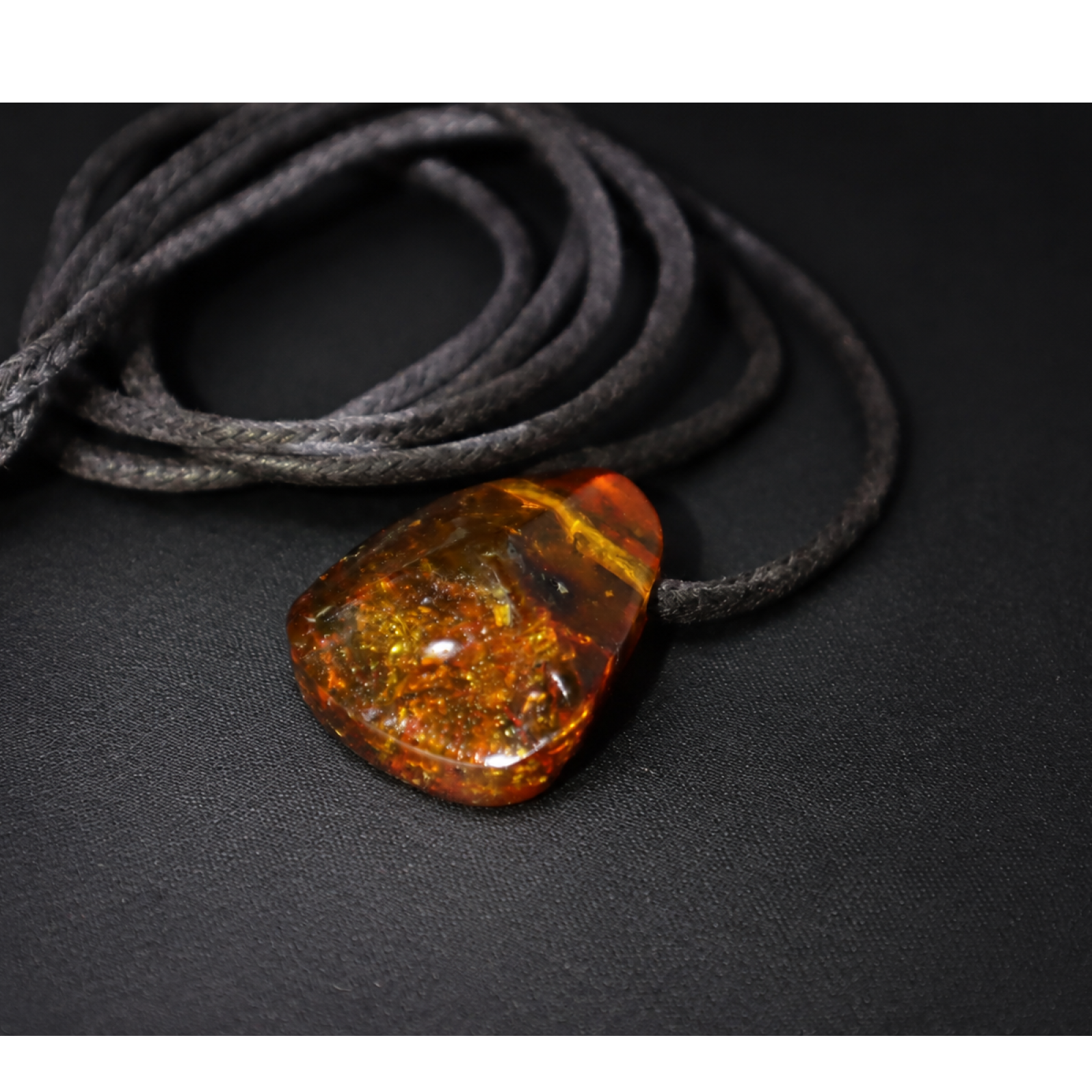 Clear orange brown Natural Dominican Amber faceted 925 Sterling Necklace 600 mm
