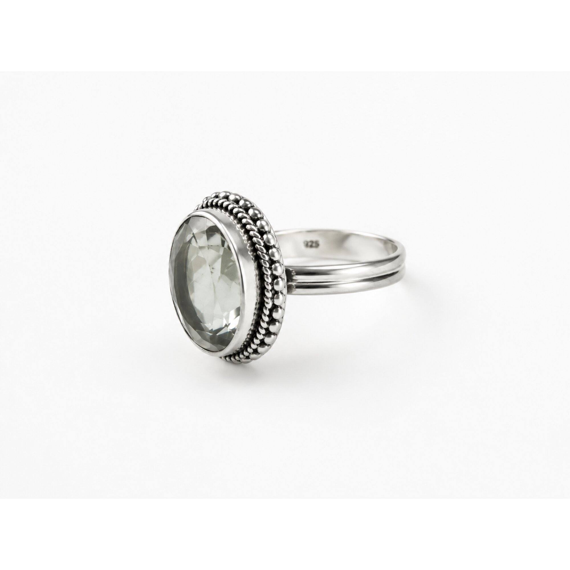 Clear green Natural Amethyst Prasiolite oval 925 Sterling Silver Ring Size 5.00 – photo 4