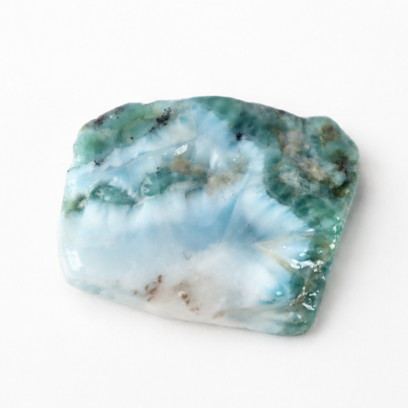 green blue Natural Dominican Larimar slice Rough Specimen 41 mm