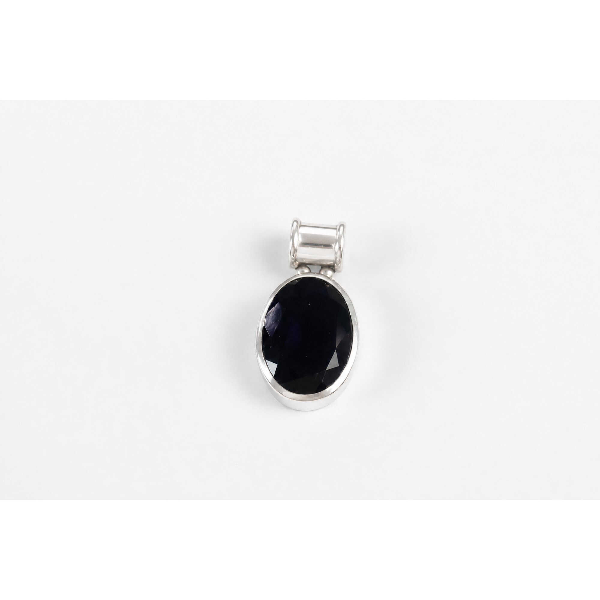 Clear dark purple Natural amethyst oval 925 Sterling Silver Pendant 30 mm – photo 4