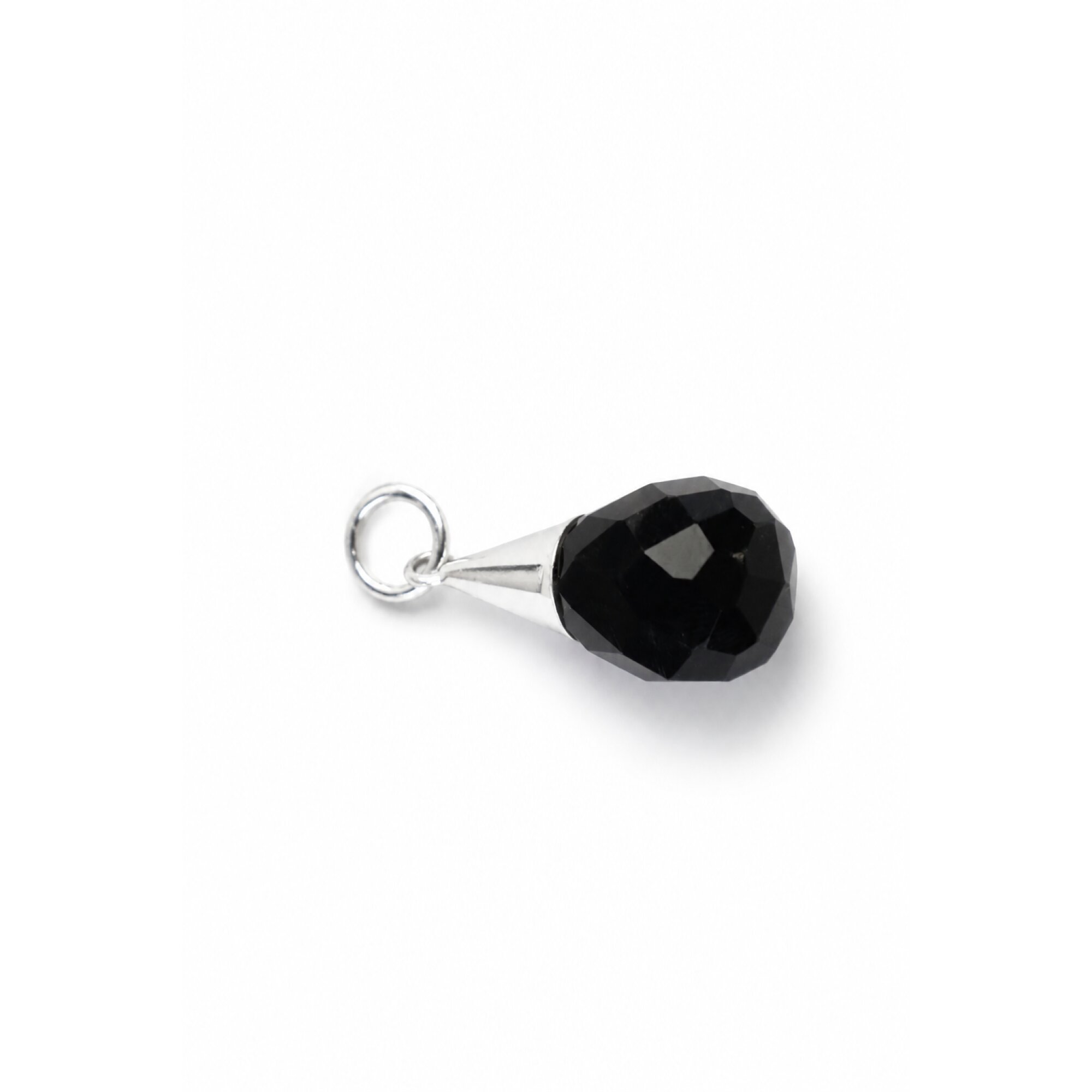 Clear black onyx pear 925 Sterling Silver Pendant 43 mm – photo 5