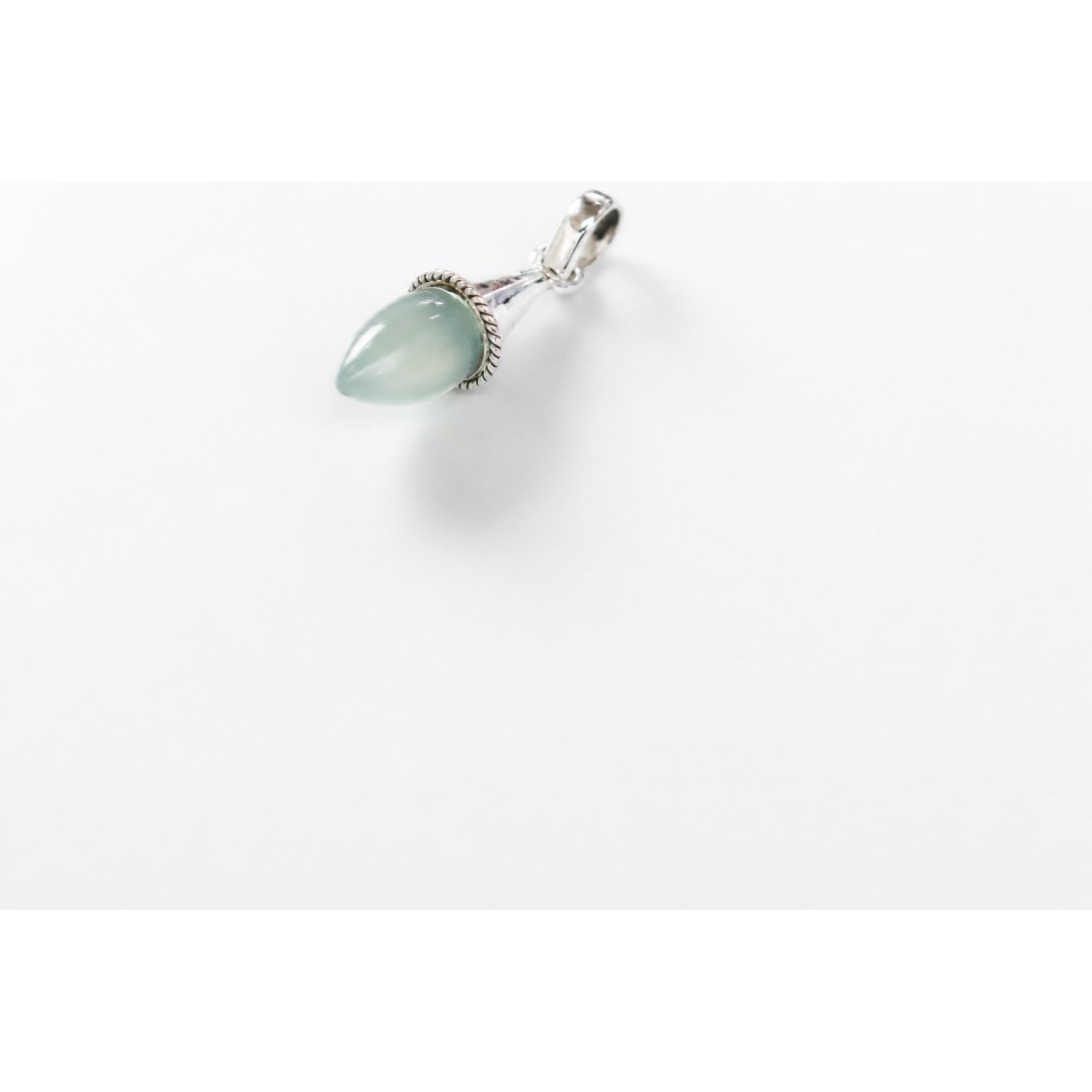 Clear light blue green Natural Aquamarine teardrop 925 Sterling Pendant 40 mm – photo 6