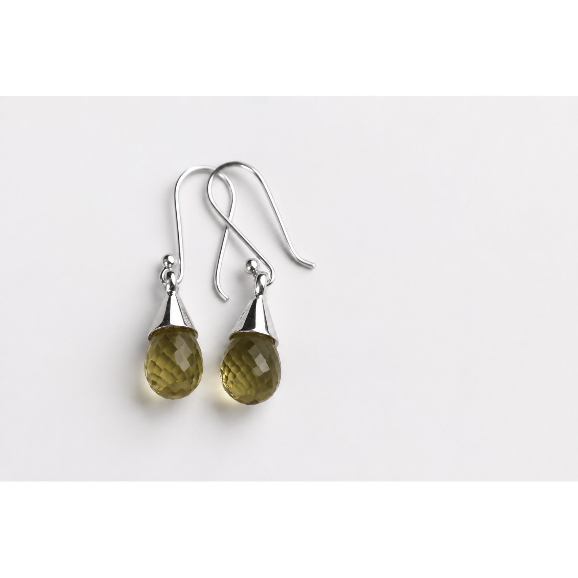 Clear yellow Natural Lemon Quartz pear 925 Sterling Silver Earrings 12 mm – photo 6