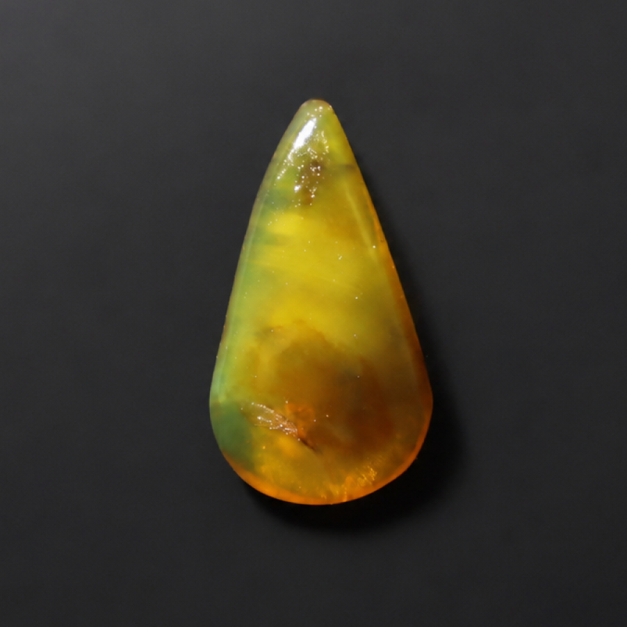 Clear red yellow Natural Dominican Amber teardrop Polished Stone 23 mm