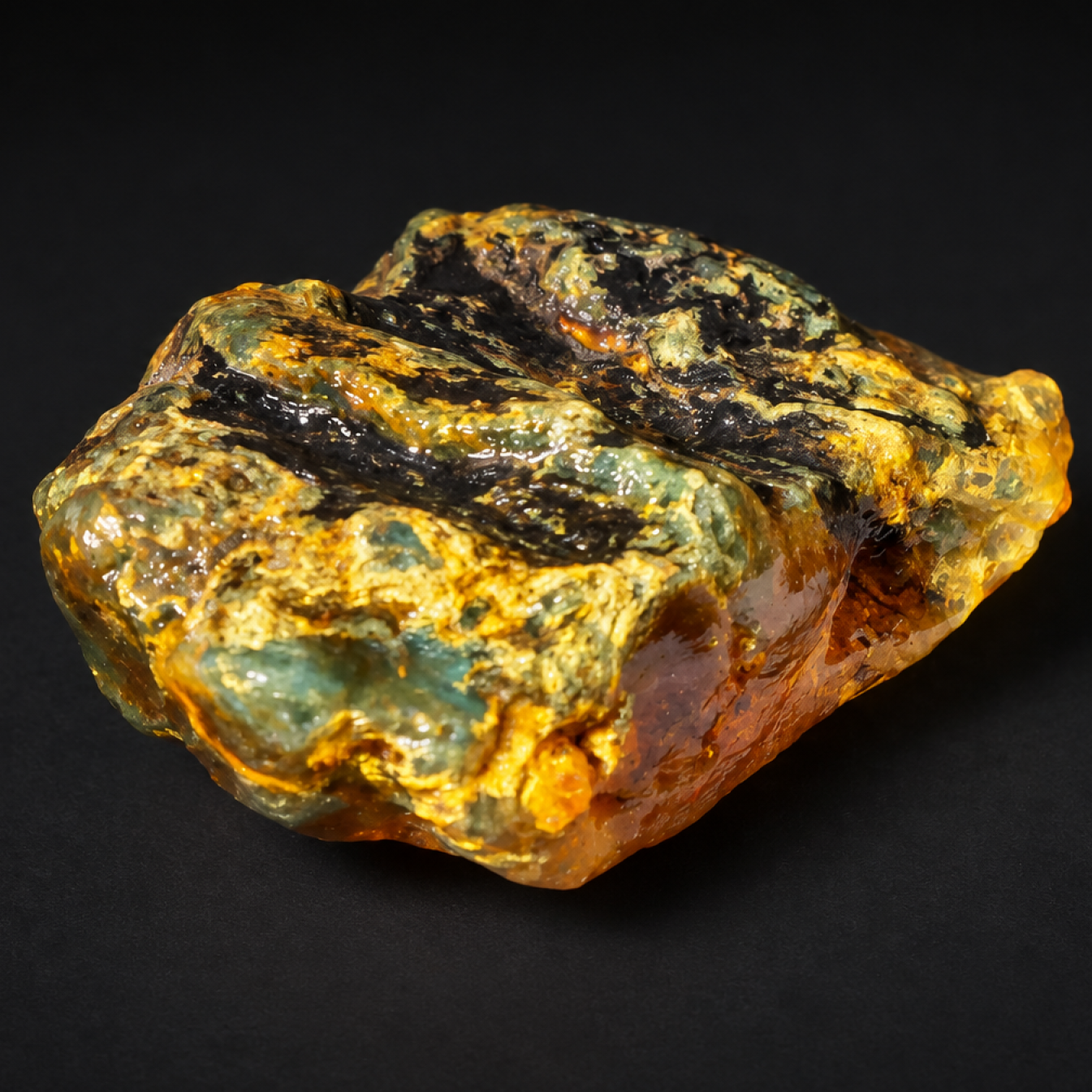 Clear yellow green Natural Dominican Amber raw 925 Sterling Rough Specimen 62 mm