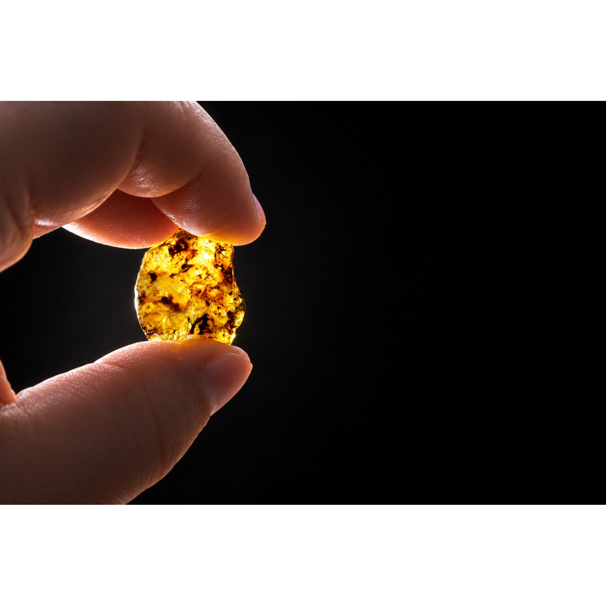 Clear blue yellow Natural Dominican Amber raw 925 Sterling Rough Specimen 27 mm – photo 5