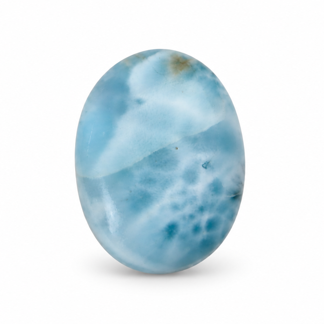 sky blue Natural Dominican Larimar oval Polished Stone 23 mm