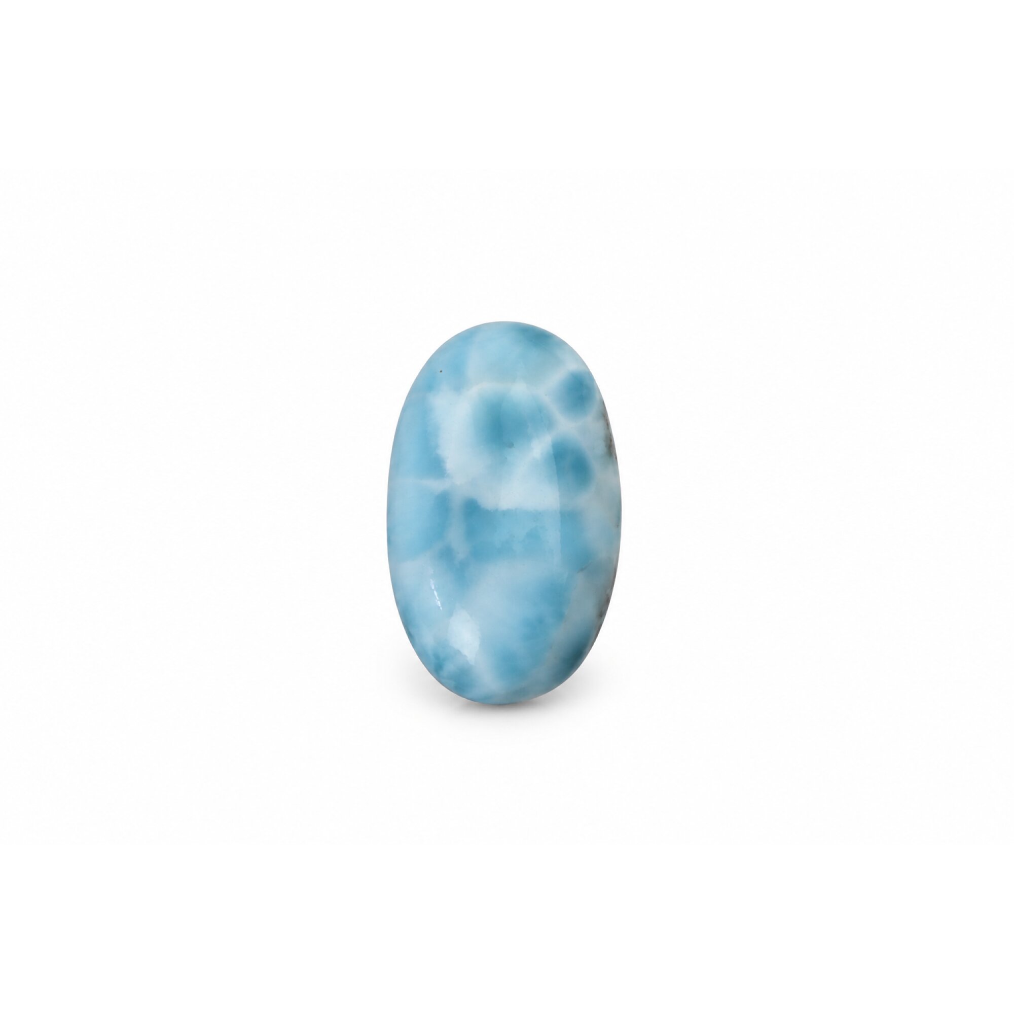 sky blue Natural Dominican Larimar oval Polished Stone 22 mm – photo 3