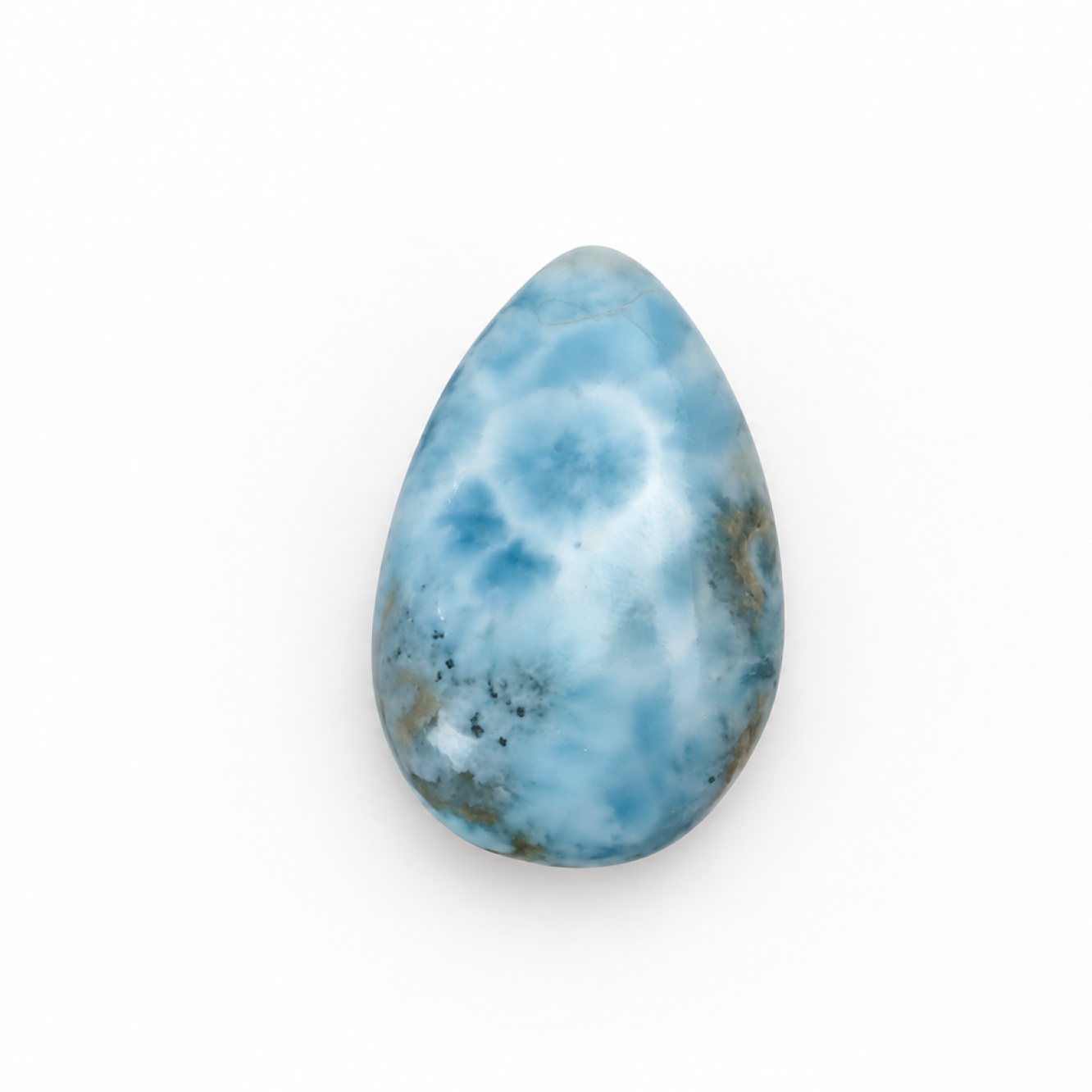 Handcrafted - Polished: Natural Dominican Larimar Cabochon 24mm