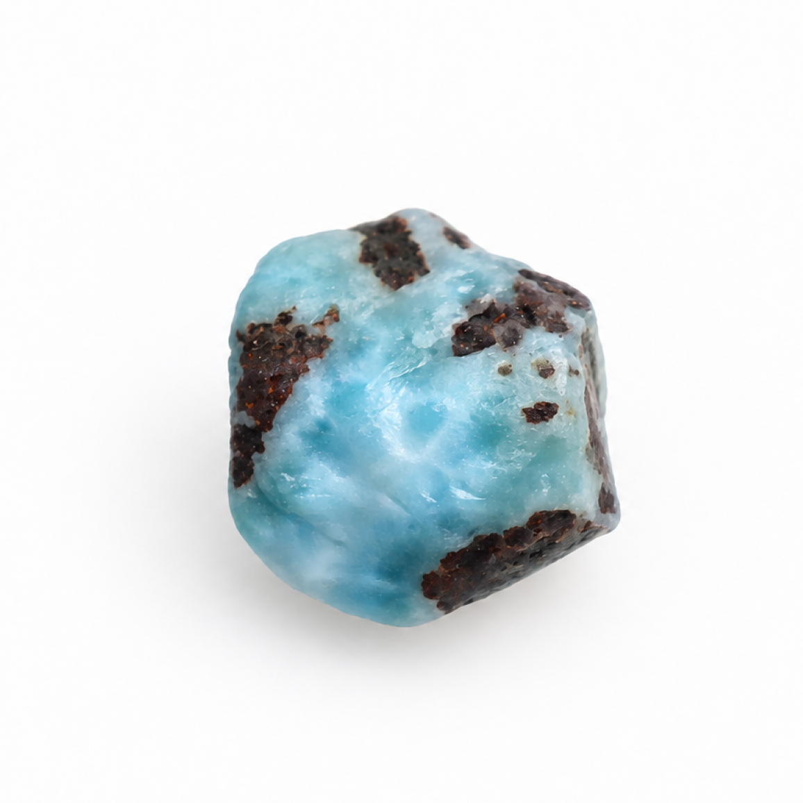 Pure natural sky blue rough Dominican Larimar 30mm