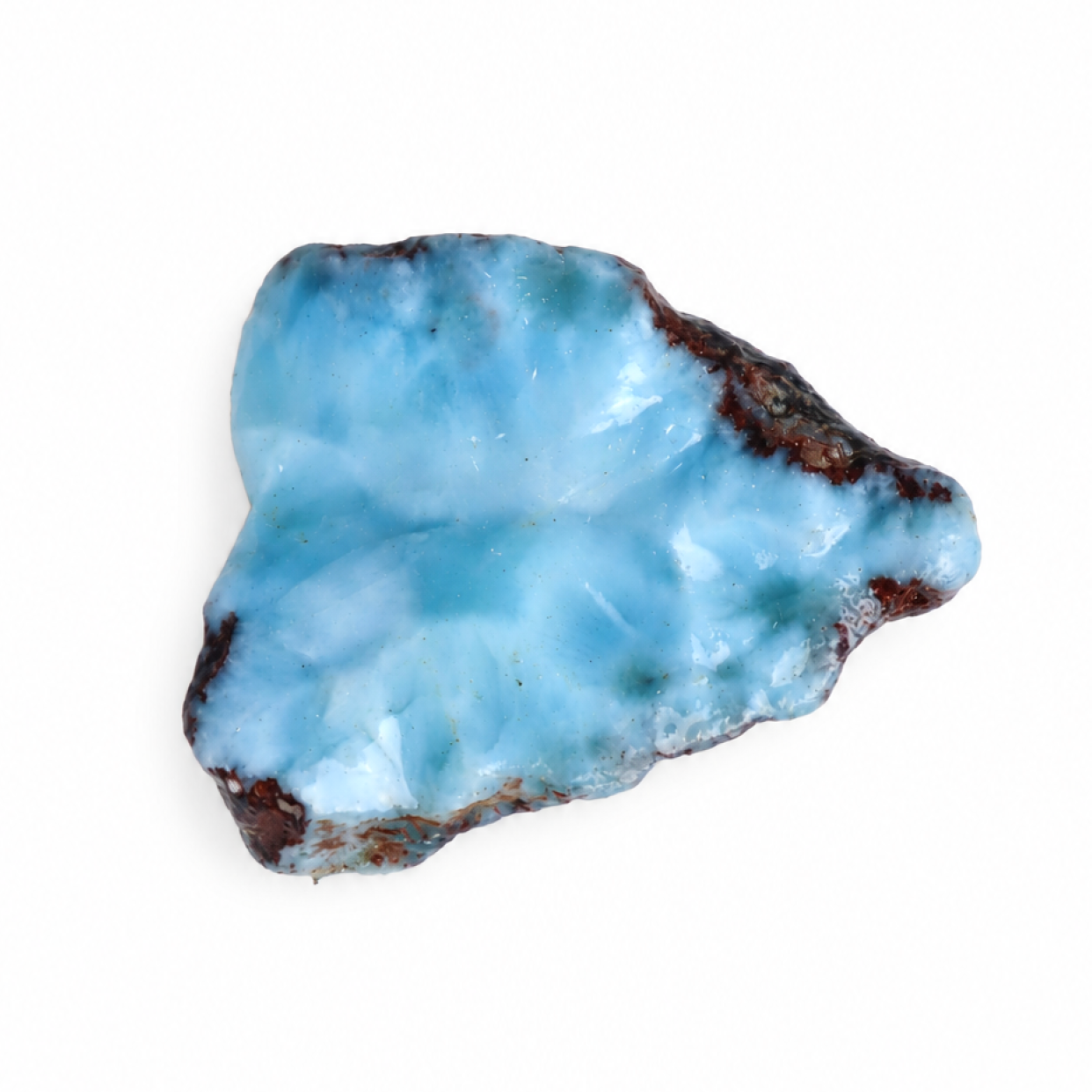 Organic beauty sky blue rough Dominican Larimar 43mm