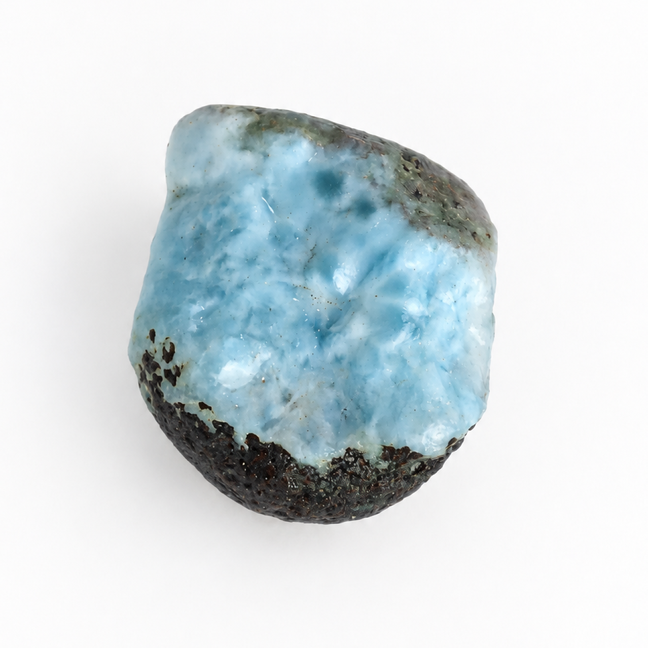 Nature created light blue rough Dominican Larimar 36mm