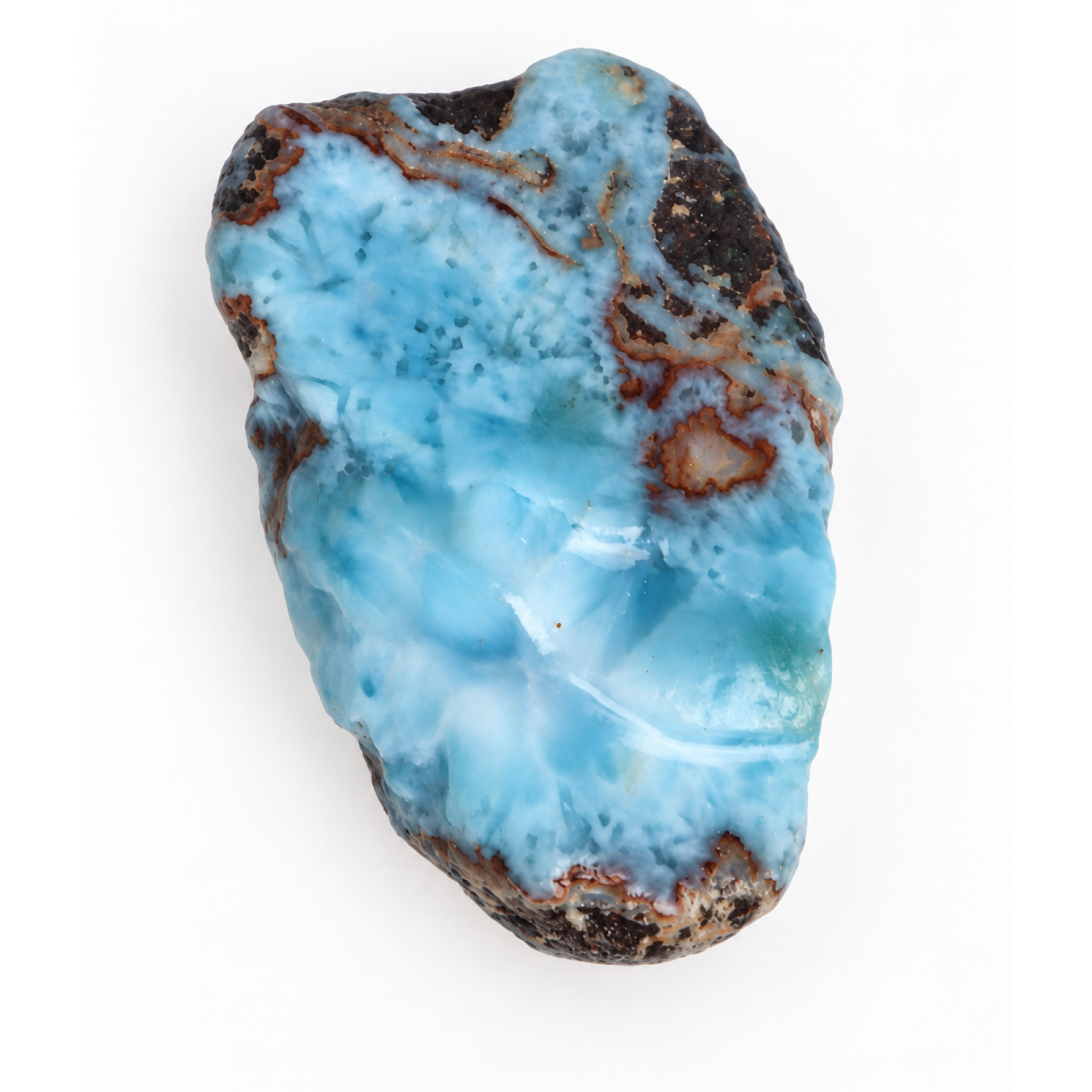 Nature created red blue rough Dominican Larimar 51mm