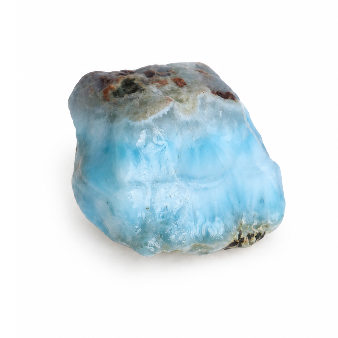 Nature created sky blue rough Dominican Larimar 34mm