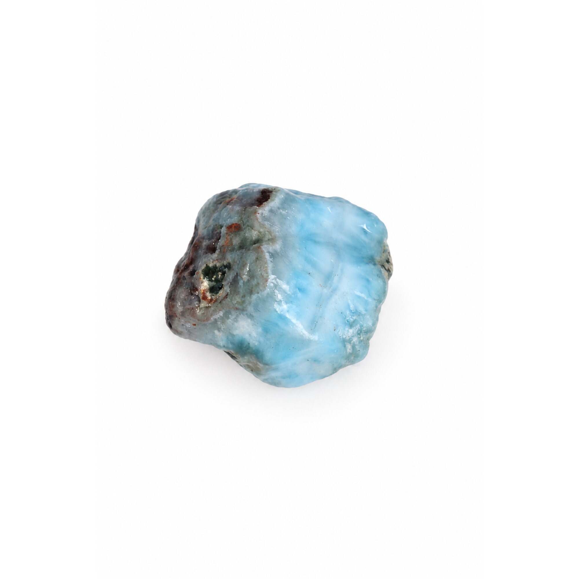 Nature created sky blue rough Dominican Larimar 34mm – photo 3