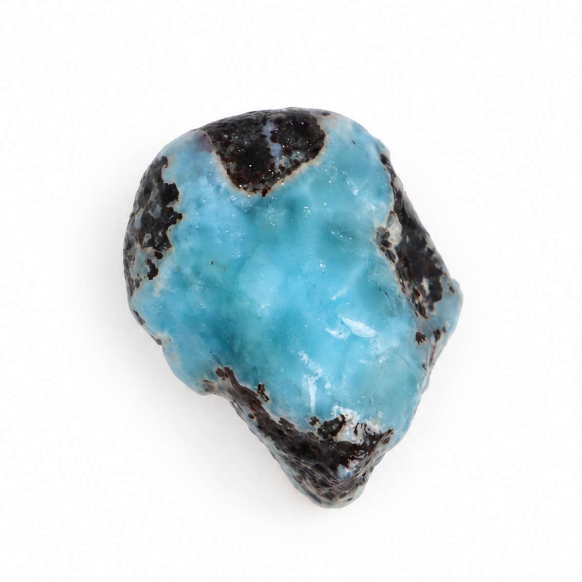 Nature created sky blue rough Dominican Larimar 37mm