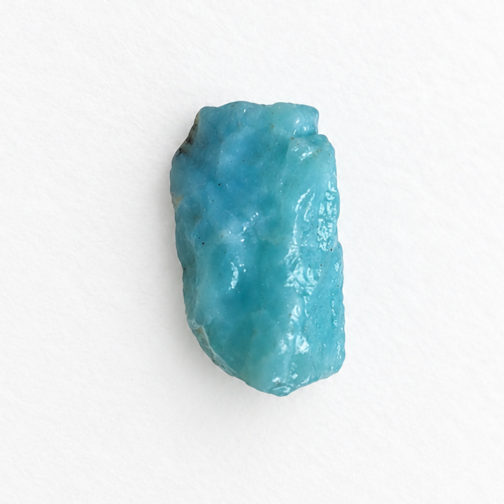 Earth crafted sky blue rough Dominican Larimar 29mm