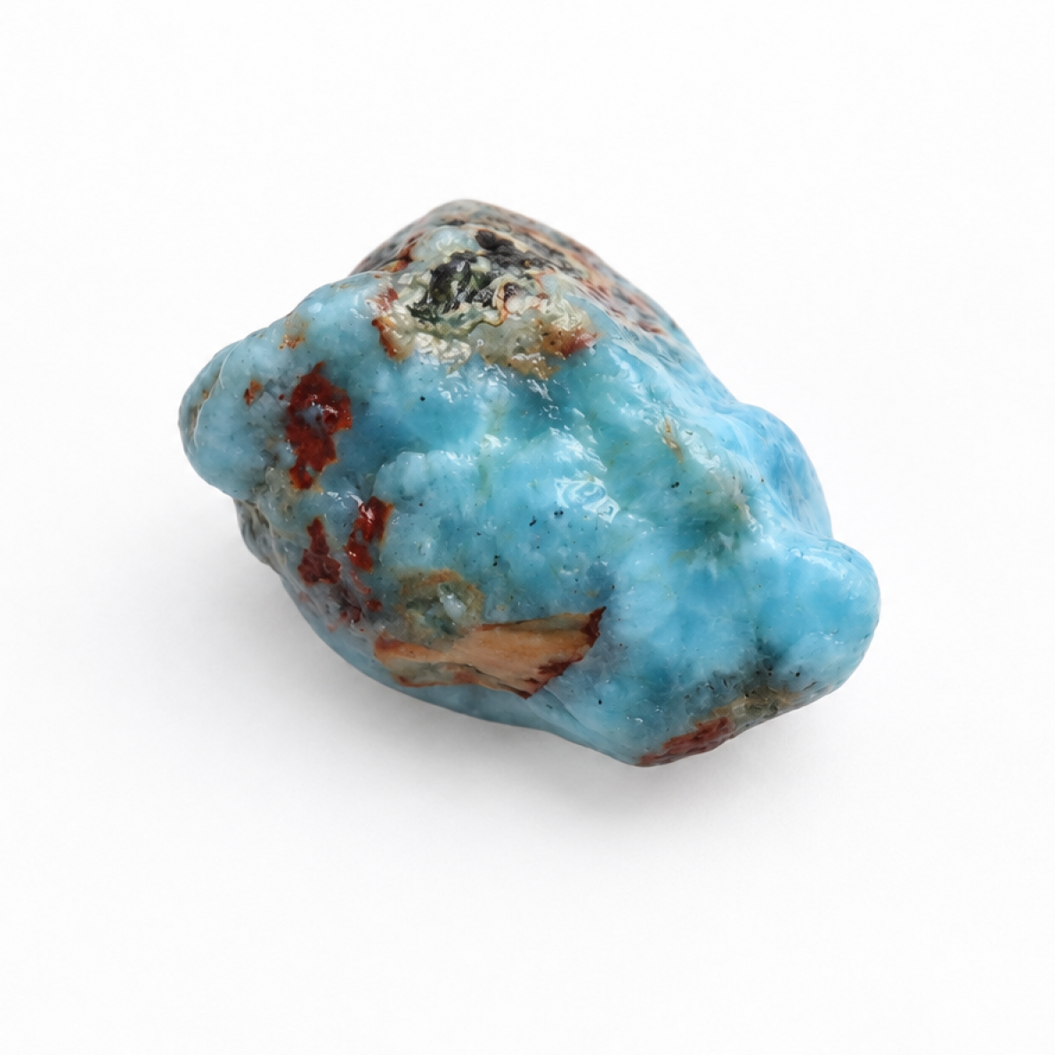 Pure natural sky blue rough Dominican Larimar 40mm