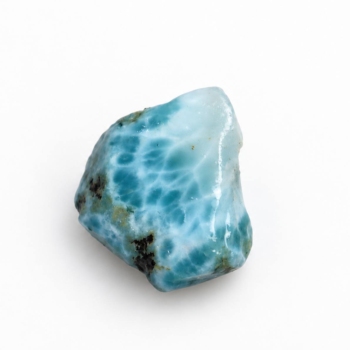 Untreated aaa blue rough Dominican Larimar 34mm