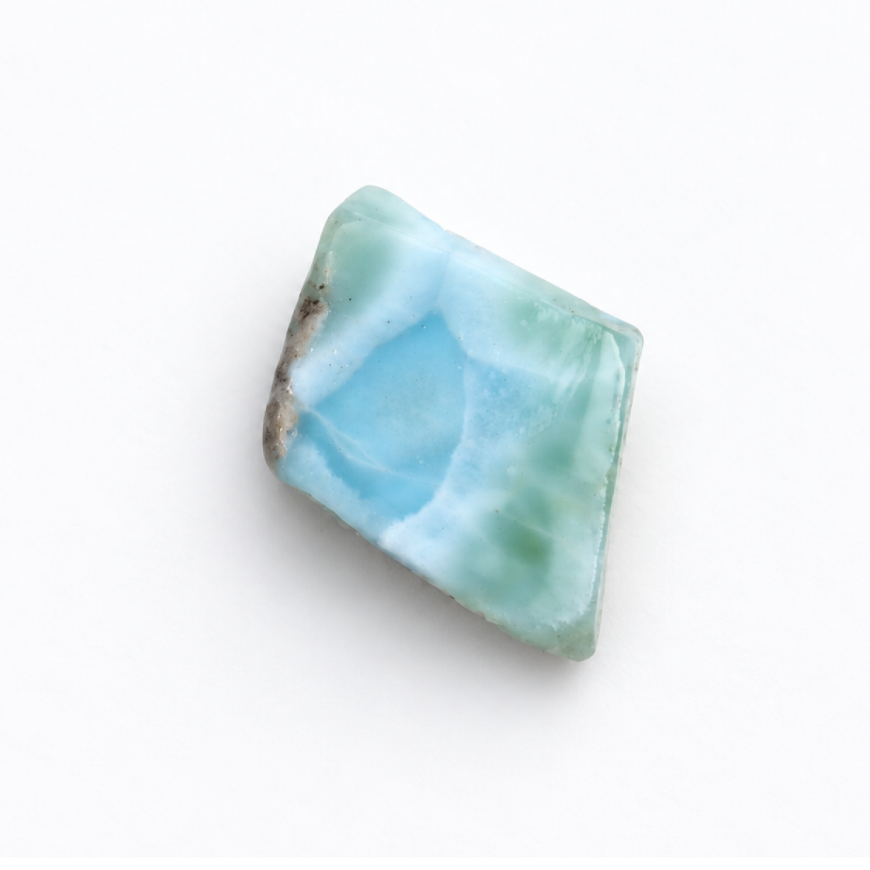 Naturally beautiful sea blue rough Dominican Larimar 37mm