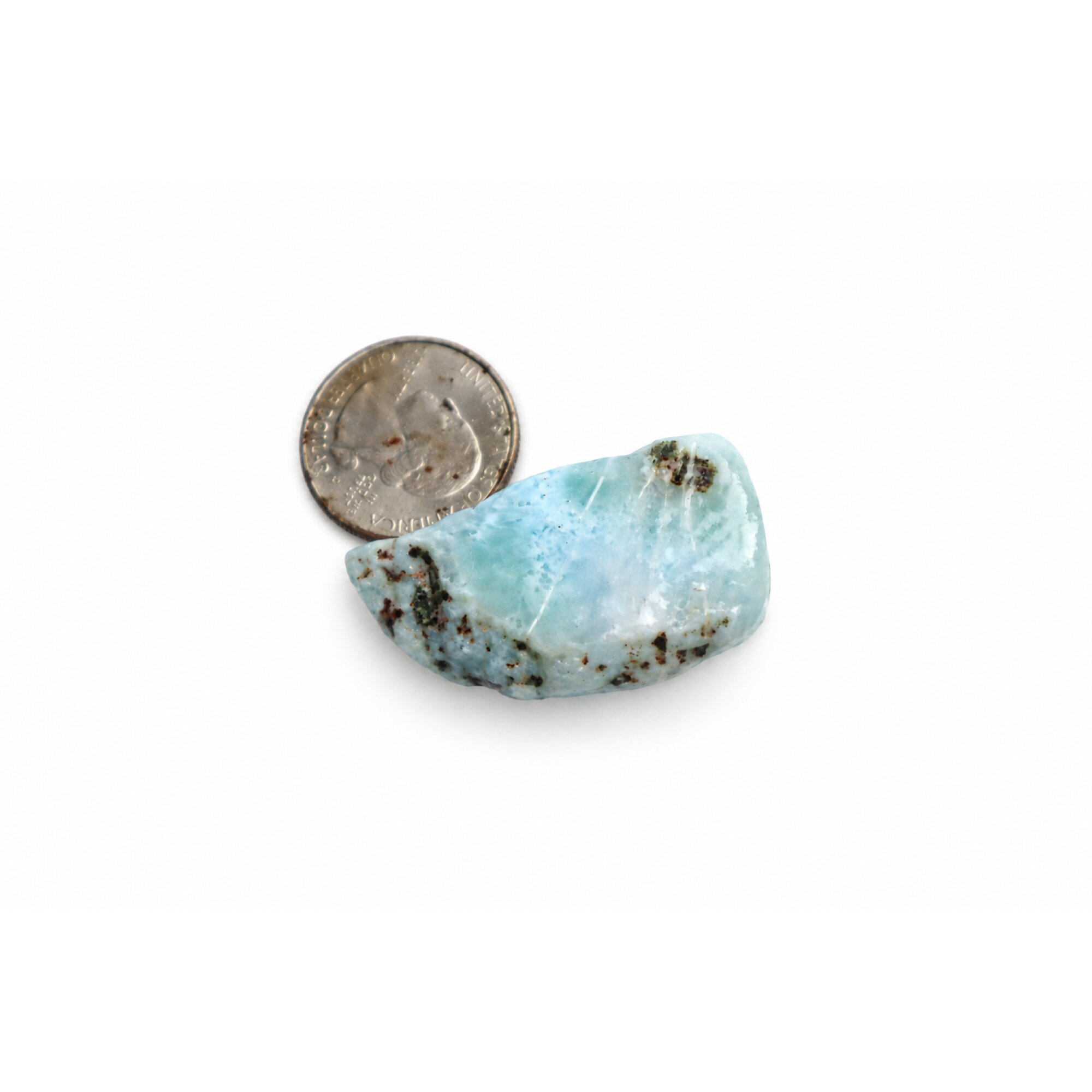 Naturally beautiful sky blue rough Dominican Larimar 43mm – photo 2