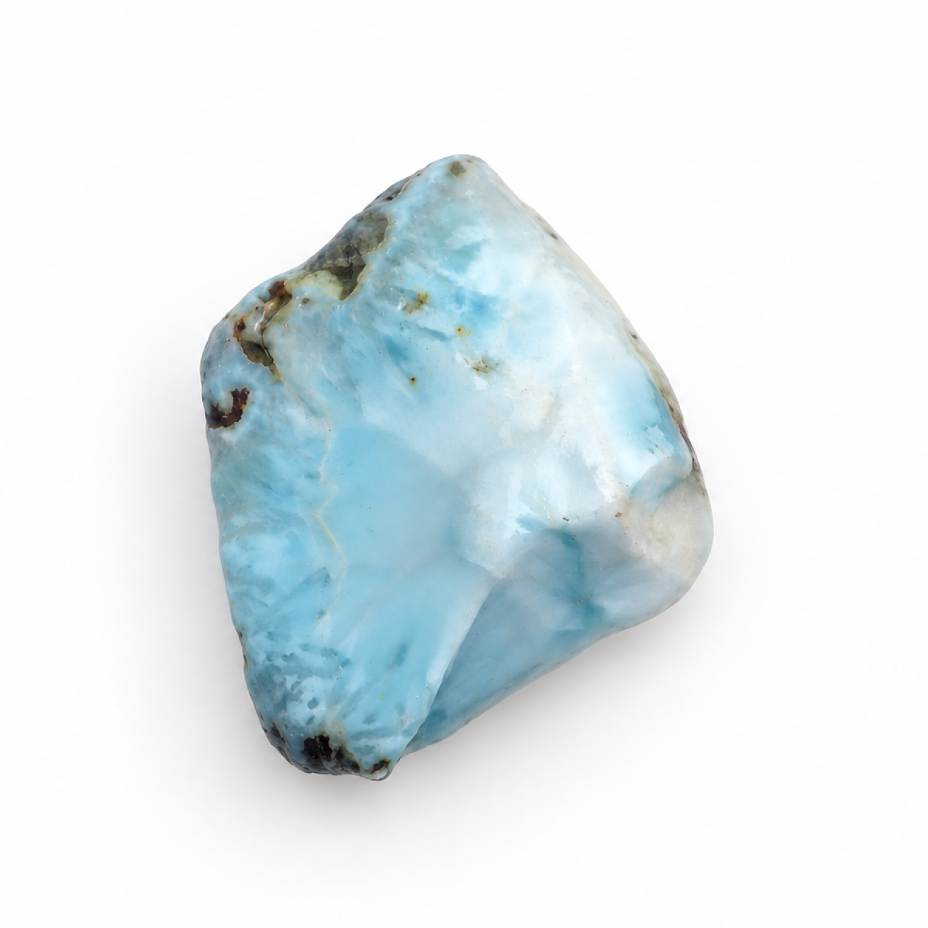 Organic beauty ocean blue rough Dominican Larimar 40mm
