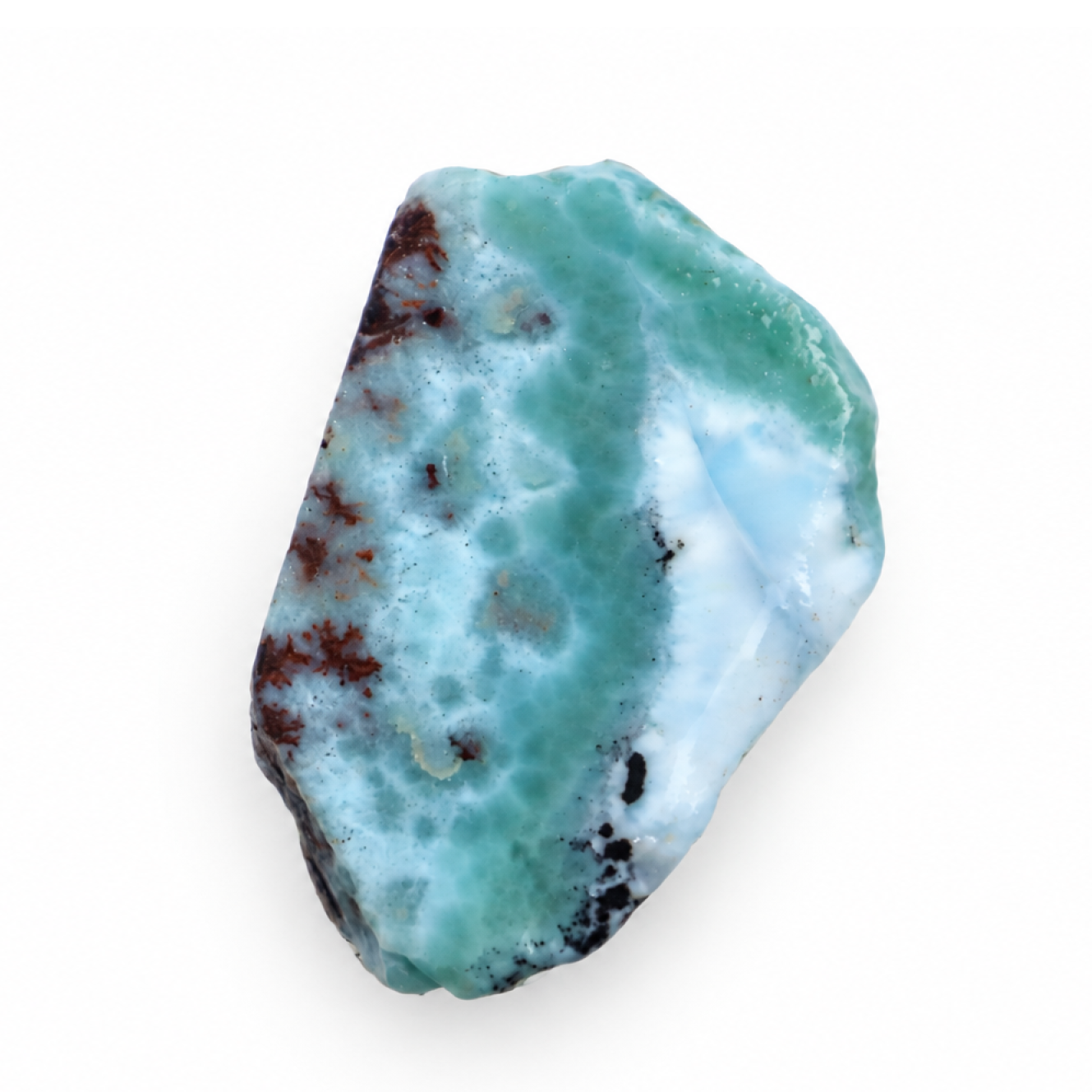Pure natural ocean blue rough Dominican Larimar 46mm