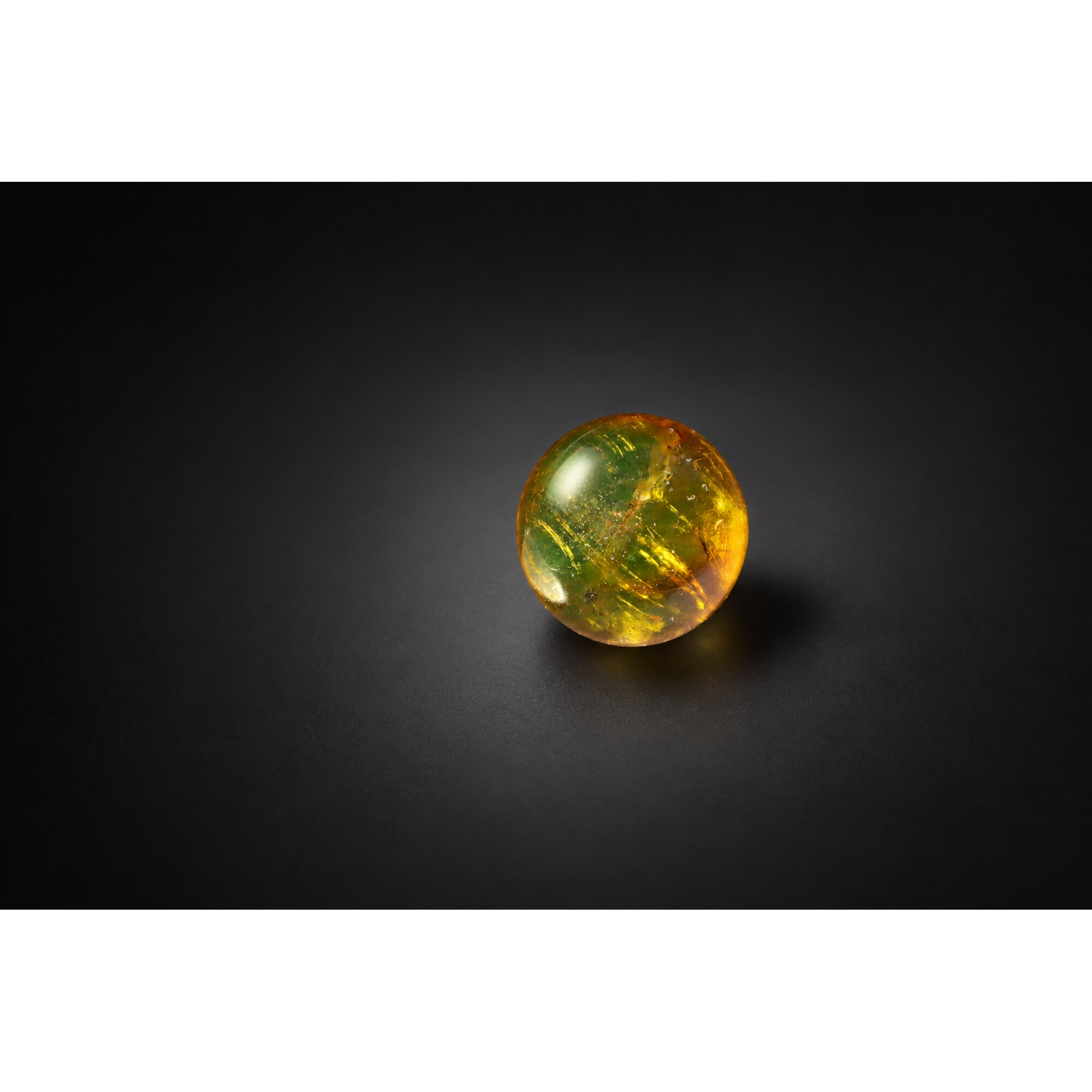 Pure natural orange green Dominican amber bead 19.75mm – photo 6