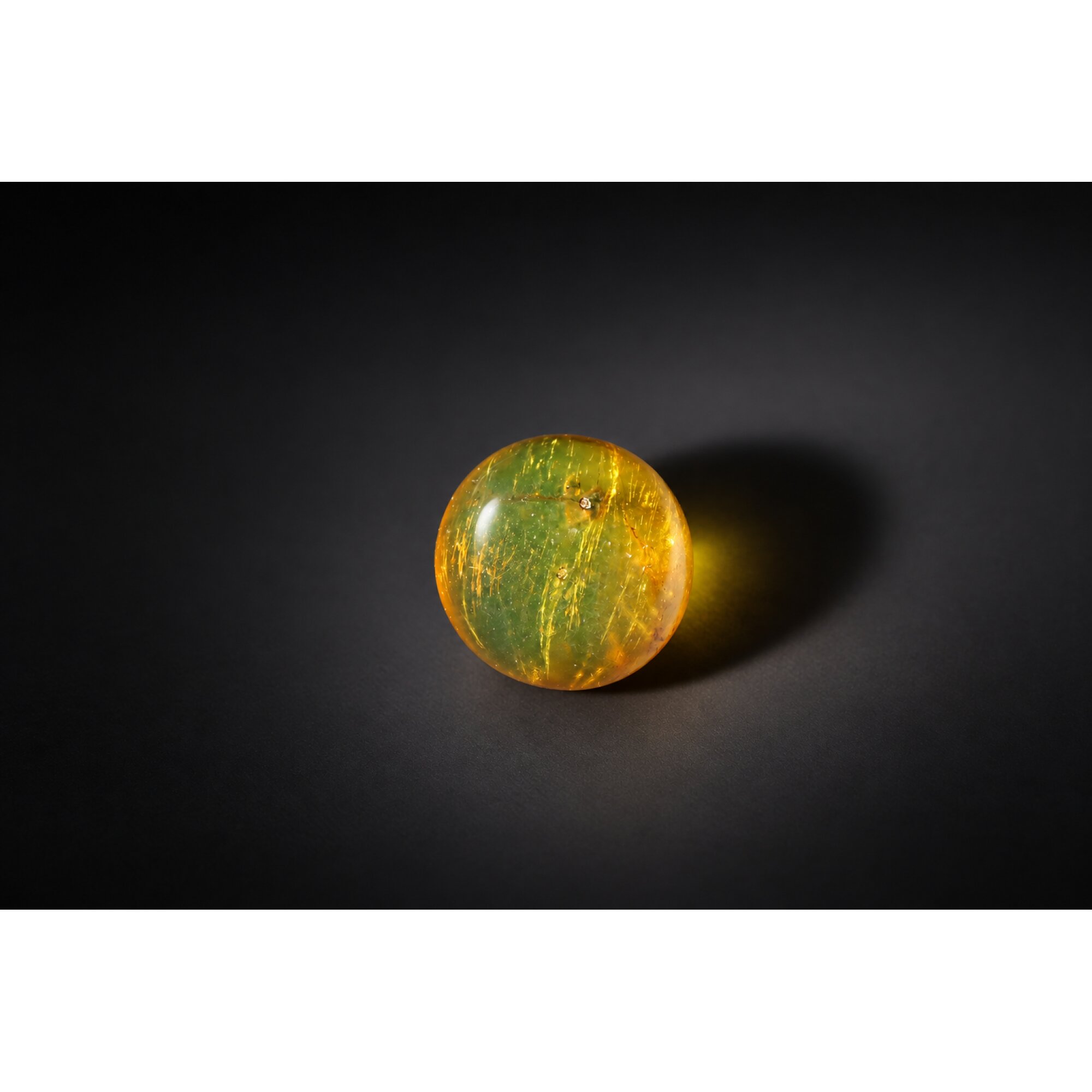 Pure natural orange green Dominican amber bead 19.75mm – photo 8