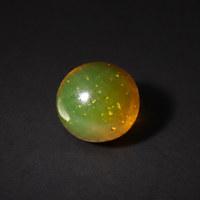 Pure natural orange green Dominican amber bead 20mm
