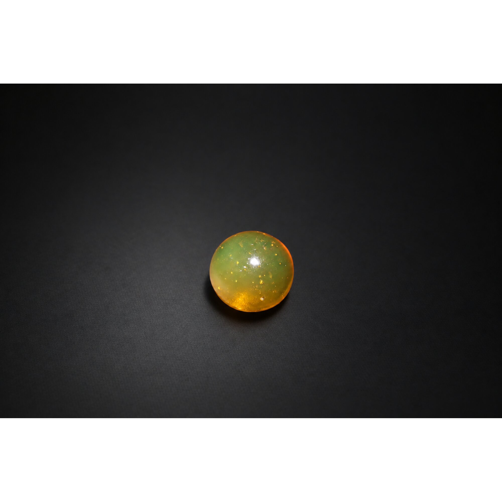 Pure natural orange green Dominican amber bead 20mm – photo 2