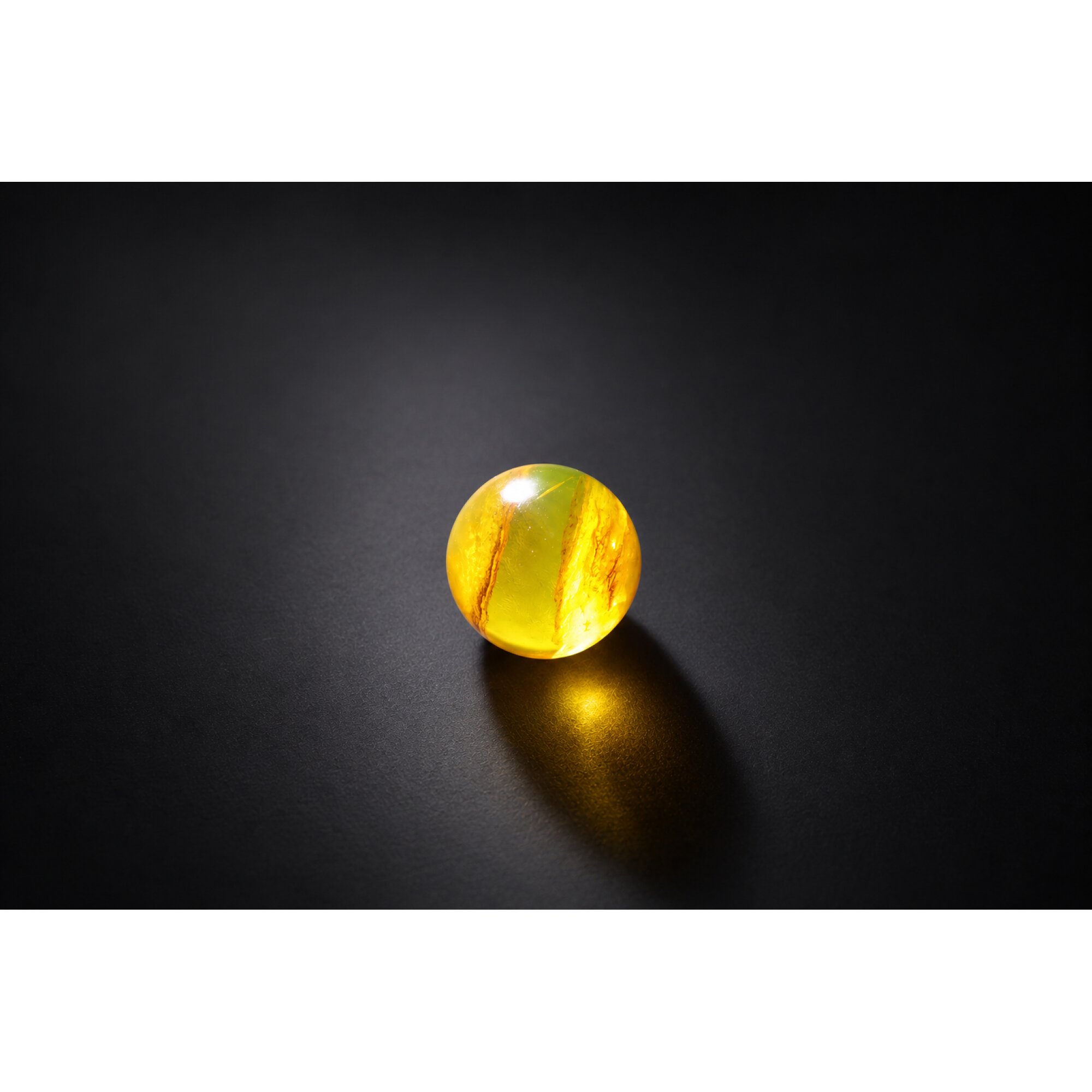 Pure natural orange green Dominican amber sphere/ball 20.5mm – photo 3