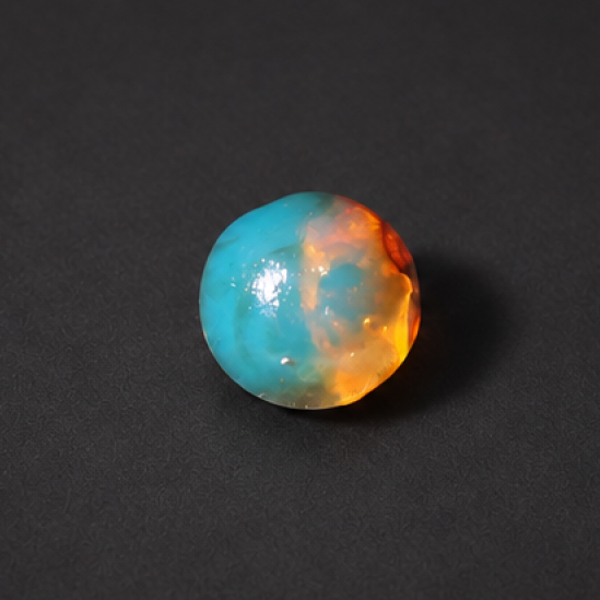 Natural sky blue Dominican amber sphere/ball 10mm