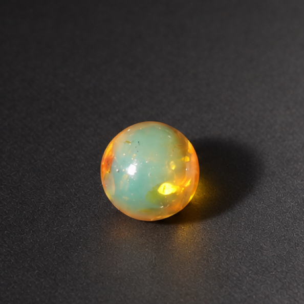 Natural light blue Dominican amber sphere/ball 10.5mm
