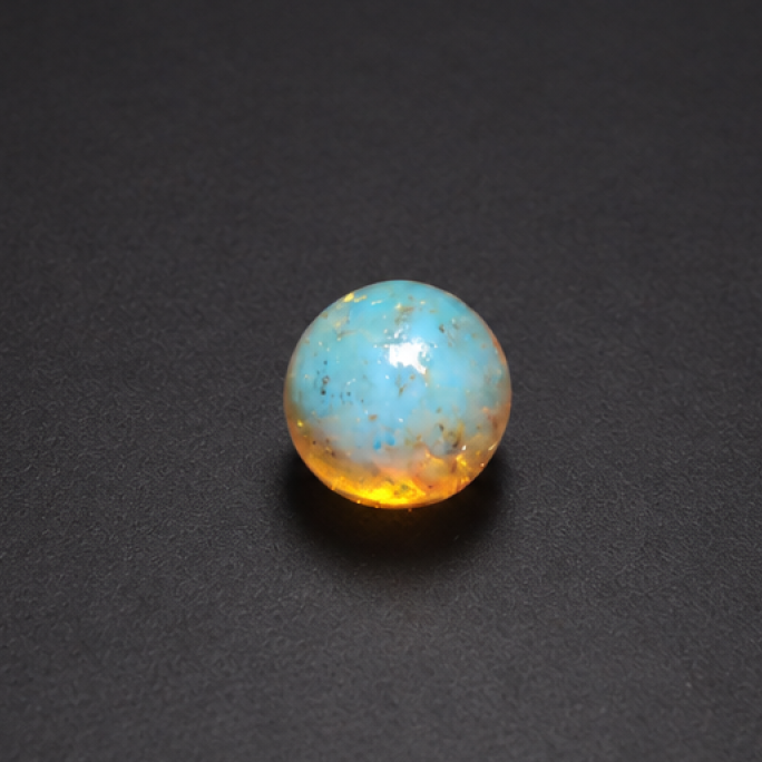 Natural sky blue Dominican amber sphere/ball 11mm
