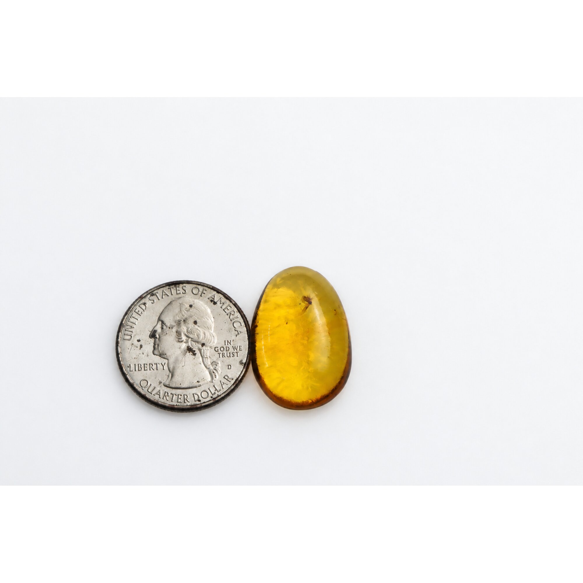 Real yellow Dominican amber small fly stone 26mm – photo 3