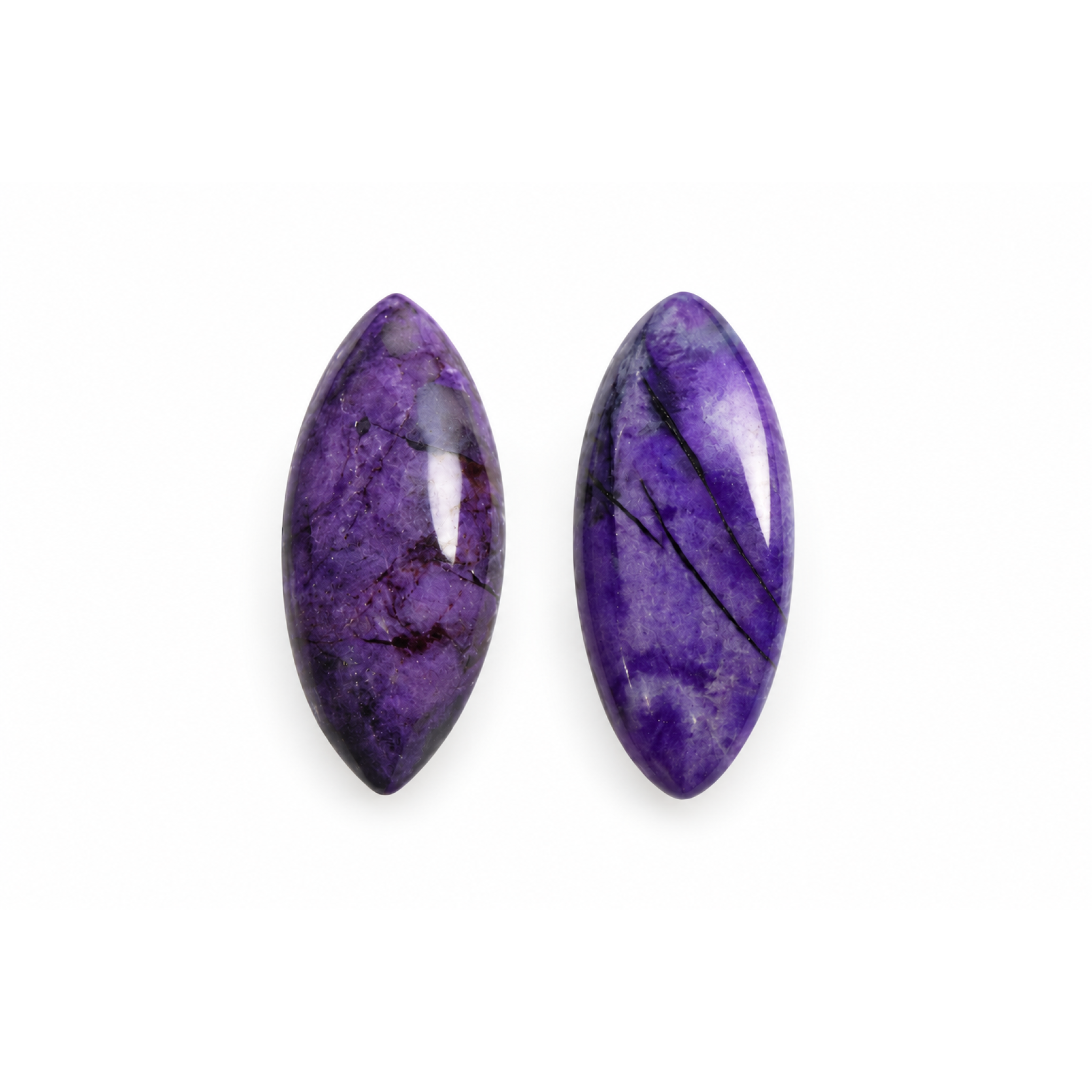 Authentic purple sugilite matched pair 15mm