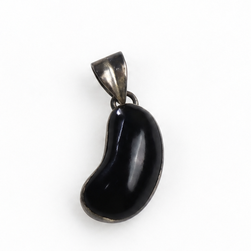 Master crafted brown black coral sterling silver pendant 32mm