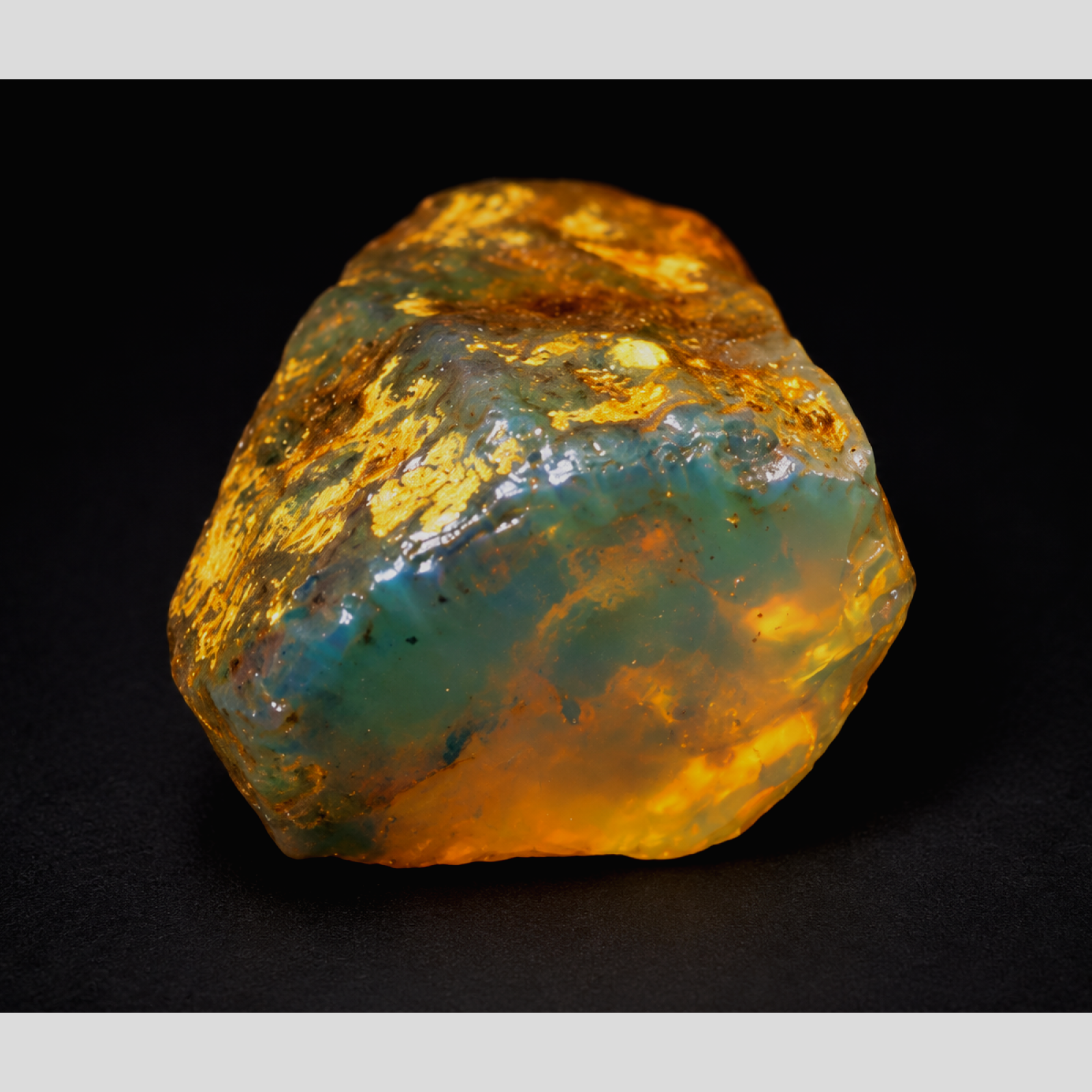 Genuine light blue rough specimen Dominican amber 25mm