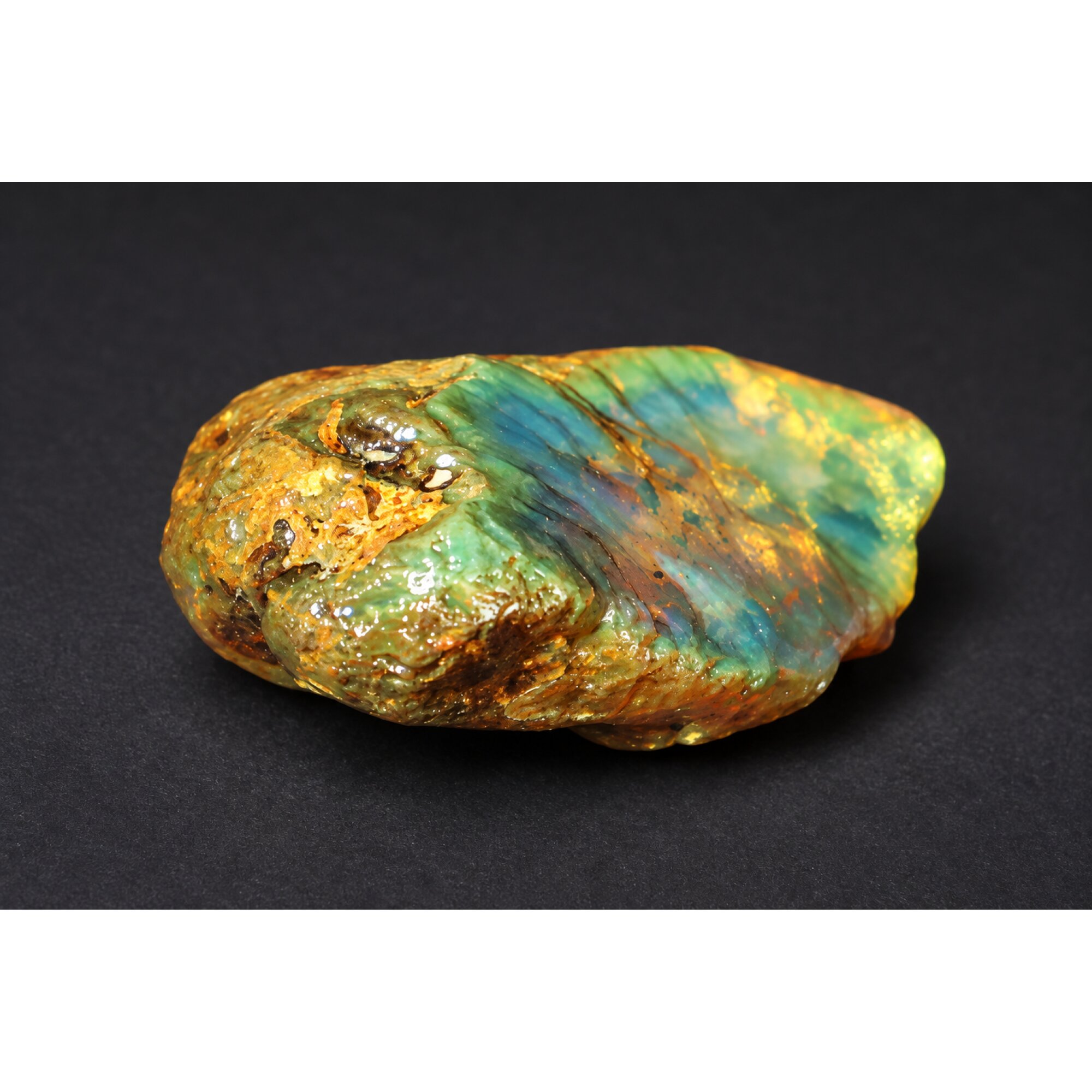 Genuine deep blue rough specimen Dominican amber 45mm – photo 2