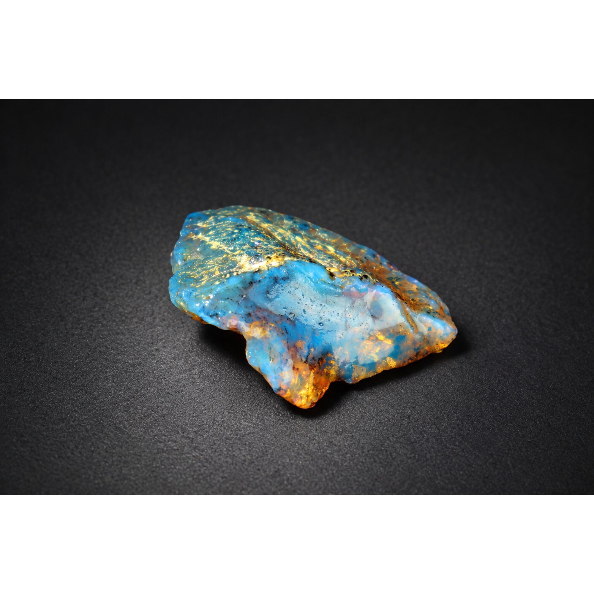 Authentic sky blue rough specimen Dominican amber 35mm – photo 12