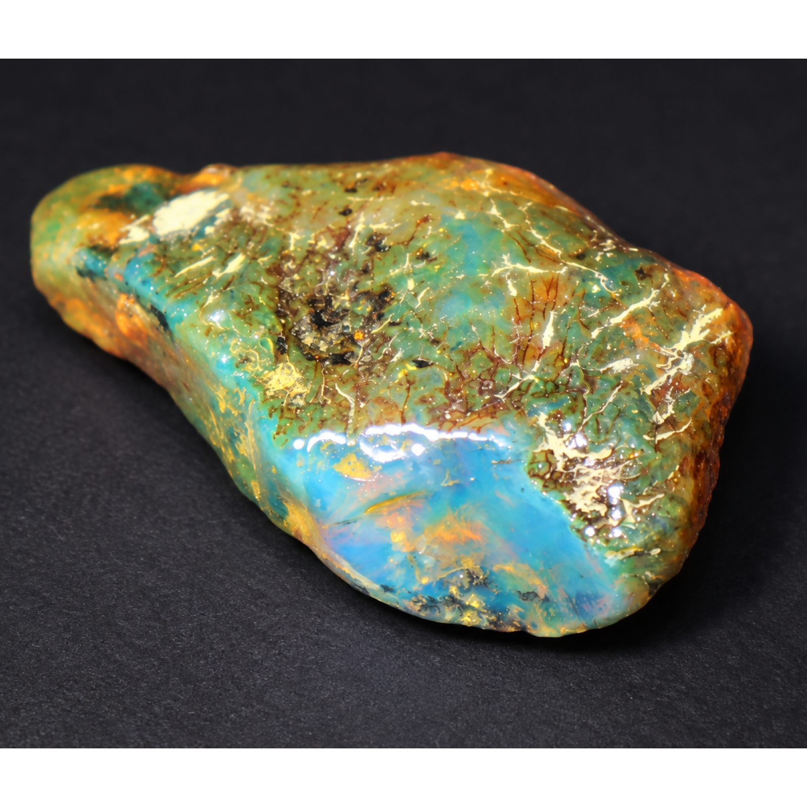 Genuine sky blue rough specimen Dominican amber 45mm