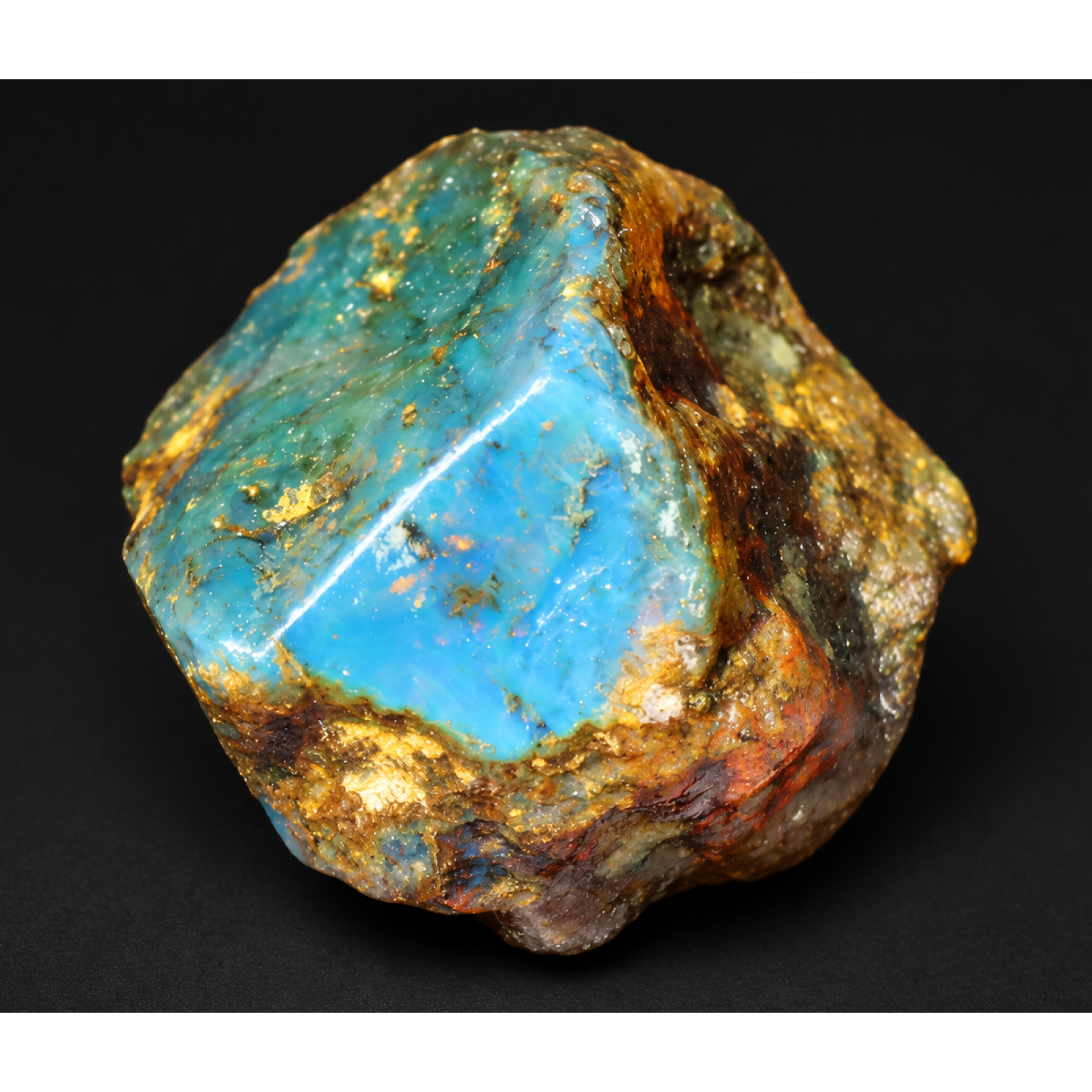Genuine green blue rough specimen Dominican amber 35mm