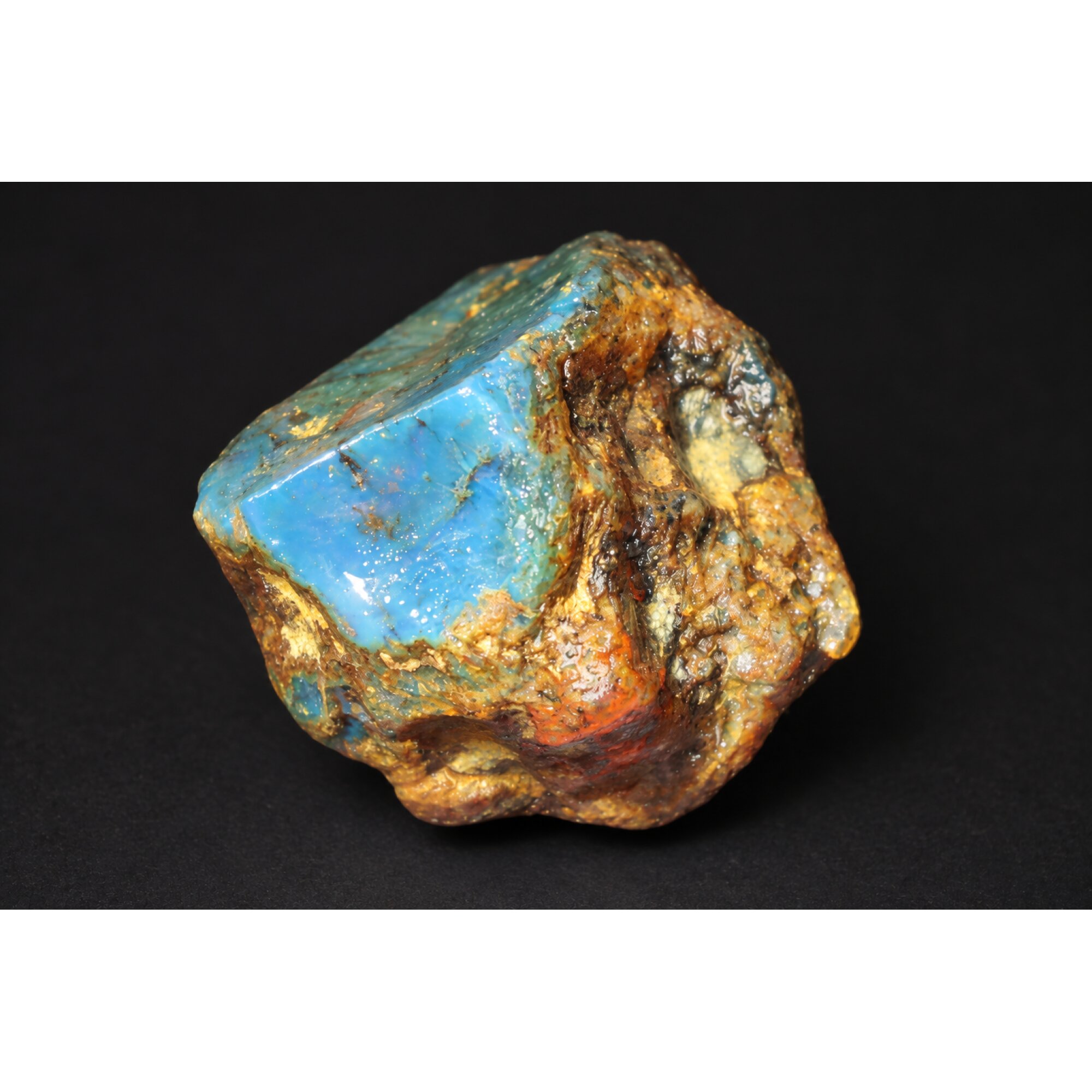 Genuine green blue rough specimen Dominican amber 35mm – photo 9