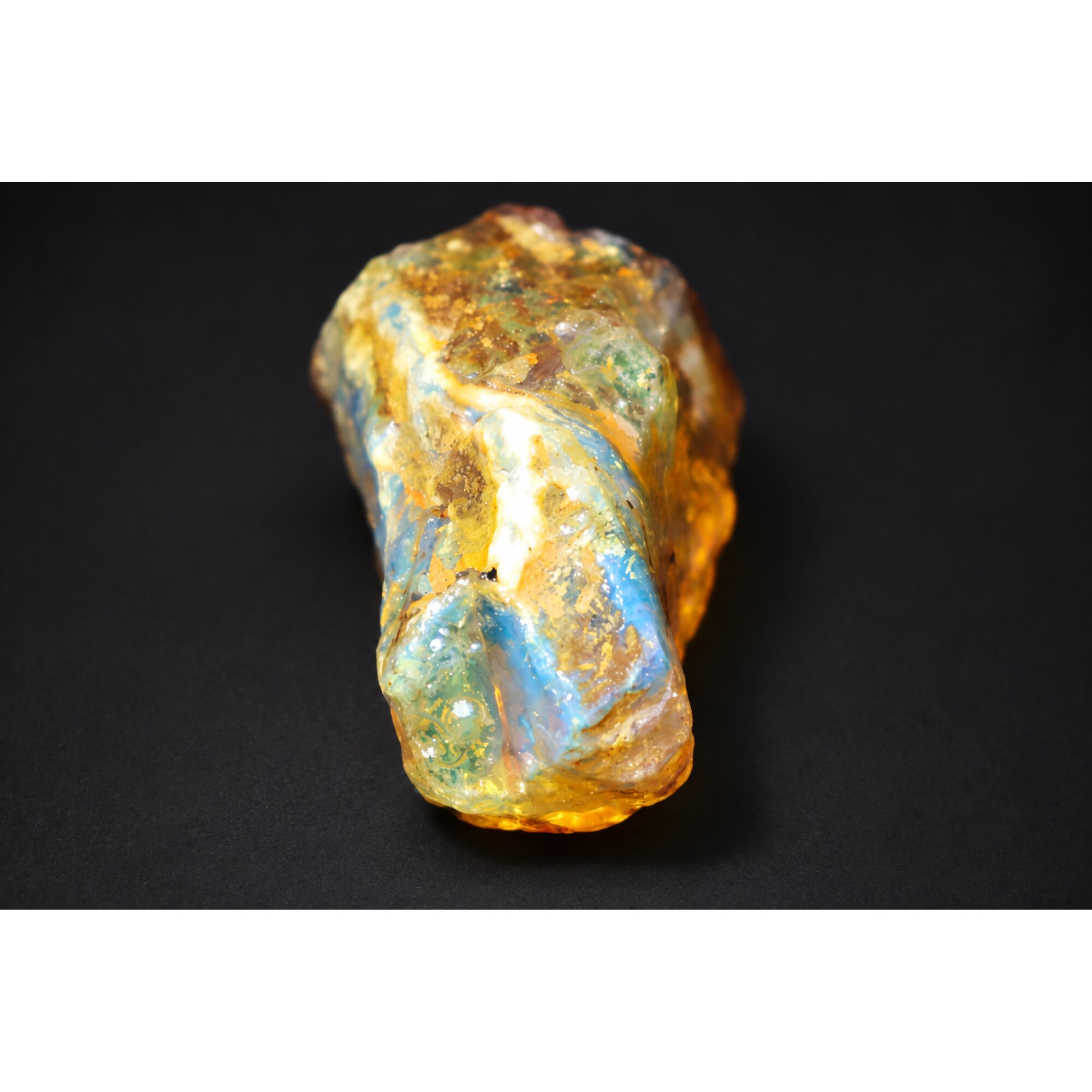 Authentic light green blue rough specimen Dominican amber 46mm – photo 10